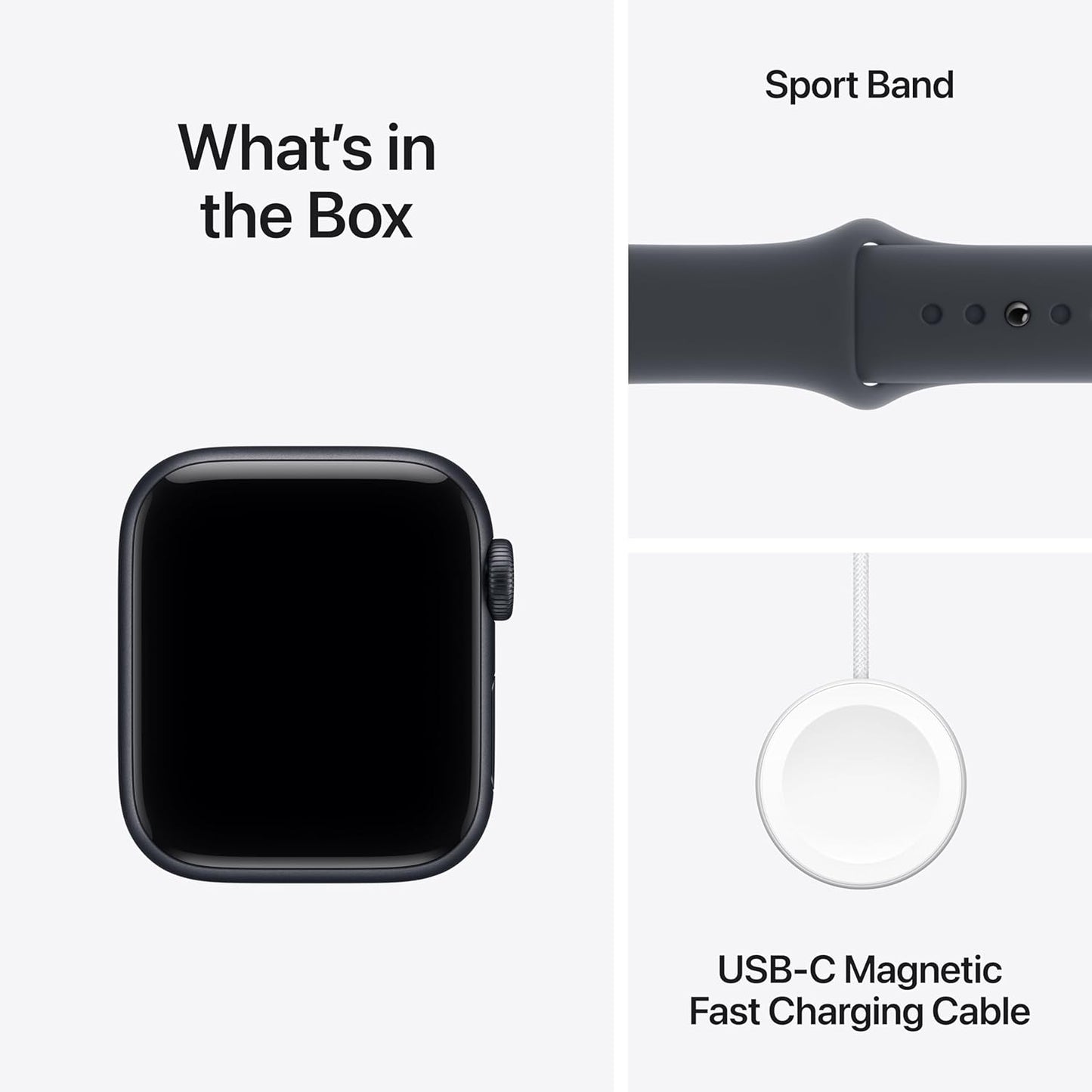 Apple Watch SE 3 GPS 40mm Smartwatch with Midnight Aluminum Case with Midnight Sport Band - S/M. Fitness and Sleep Trackers, Heart Rate Monitor, Always-On Display, Water Resistant