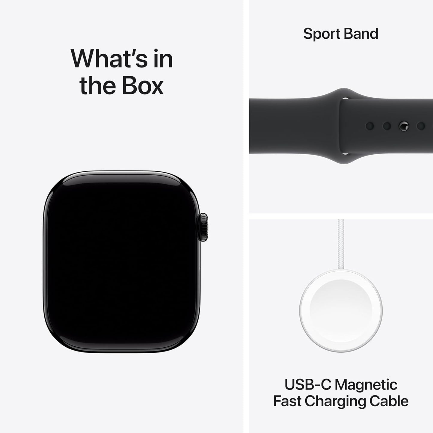 Apple Watch Series 10 GPS 46mm case Smartwatch with Jet Black Aluminum Case with Black Sport Band - M/L. Fitness Tracker, ECG App, Always-On Retina Display, Water Resistant