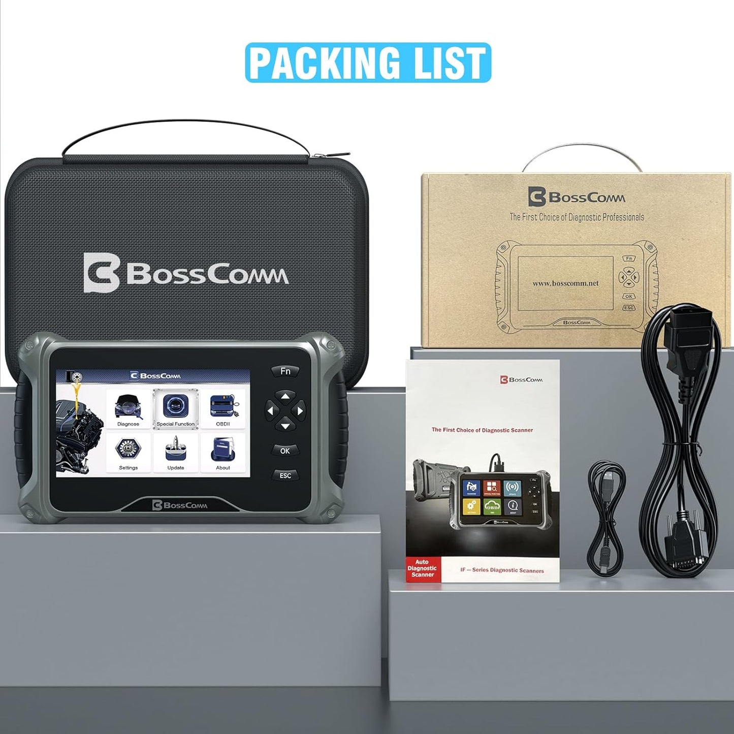 2026 BOSSCOMM IF745 OBD2 Scanner, All Systems Car Code Reader Scan Tool with 6 Resets, ABS Bleeding/Oil/EPB/SAS/Throttle/Battery, Scanner Diagnostic Tool for Vehicles, Lifetime Free Update, Auto VIN