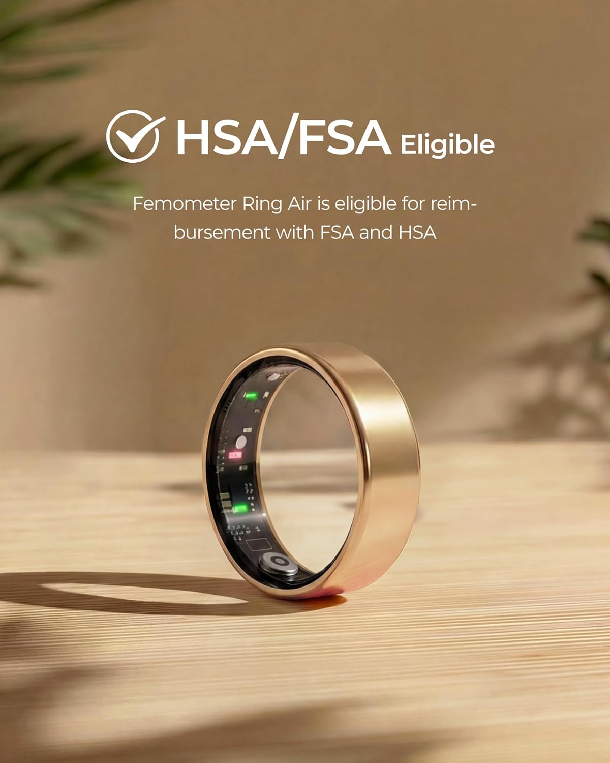femometer Ring Air | Ultra-Thin Smart Ring | Sleep/Heart Rate/SpO2/Stress | Women's Health & Fertility Tracker with BBT Technology | Hot Flash Monitoring | Free Subscription - Size13