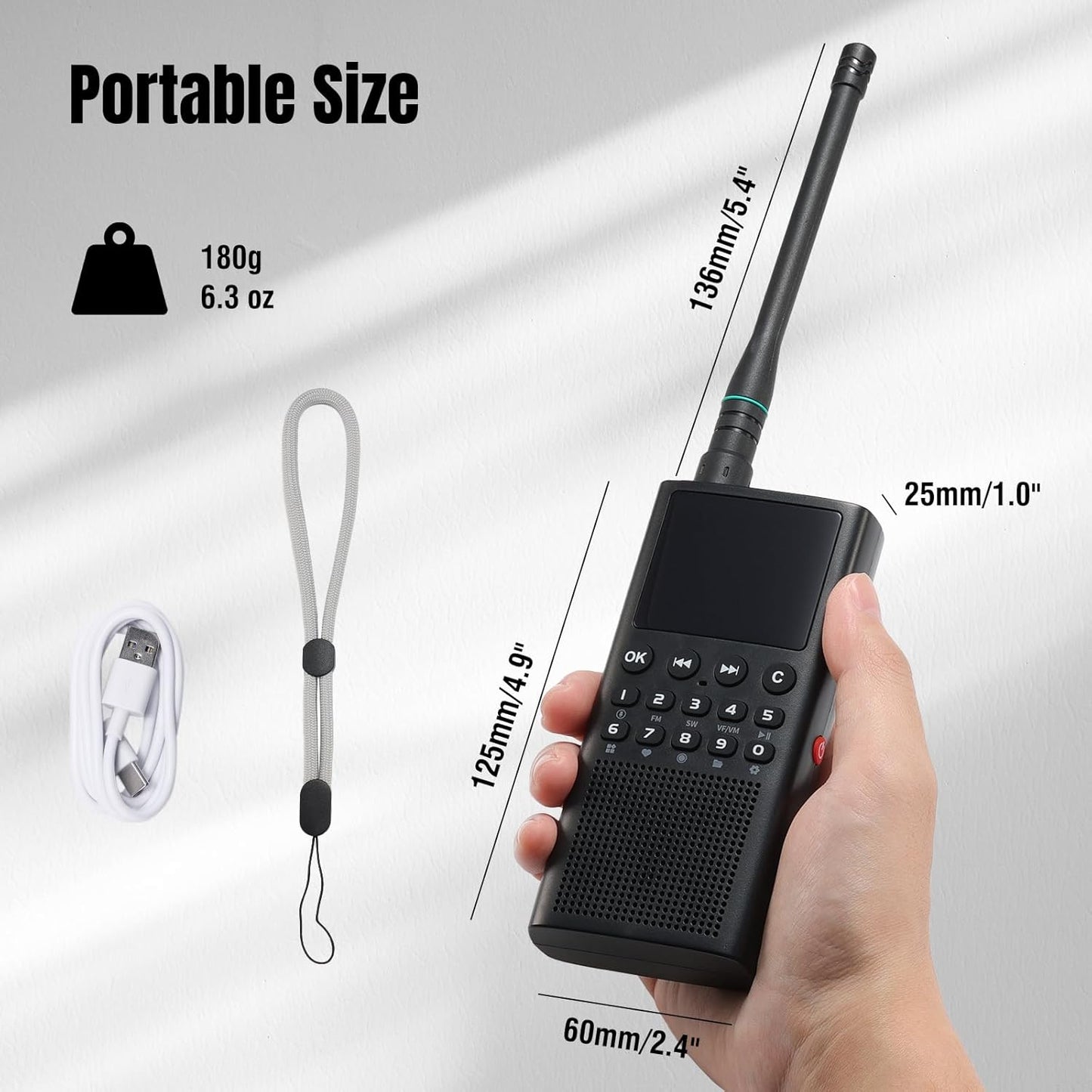 CHOYONG WT2 Network Walkie Talkie, Long Range Two-Way Radio with FM/AM/SW Receive, WiFi/4G POC Group Communication, GPT Voice Search, 2500mAh Rechargeable Battery, Black