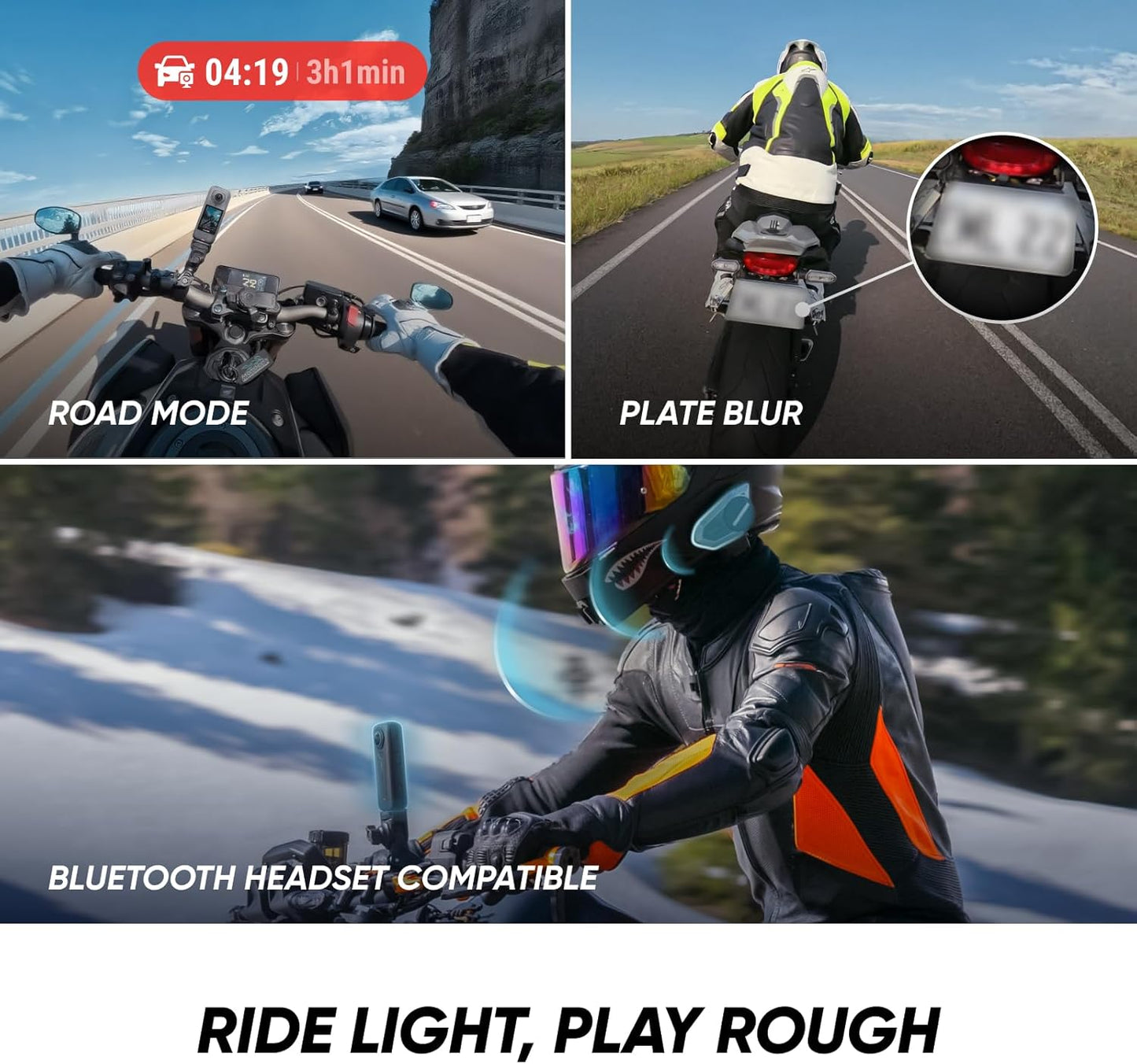 Insta360 X4 Air Motorcycle Ultimate Multiview Bundle - Lightweight 165g 8K 360 Camera, Invisible Selfie Stick, Replaceable Lenses, Shoot First & Frame Later, Built-in Wind Guard, Stabilization