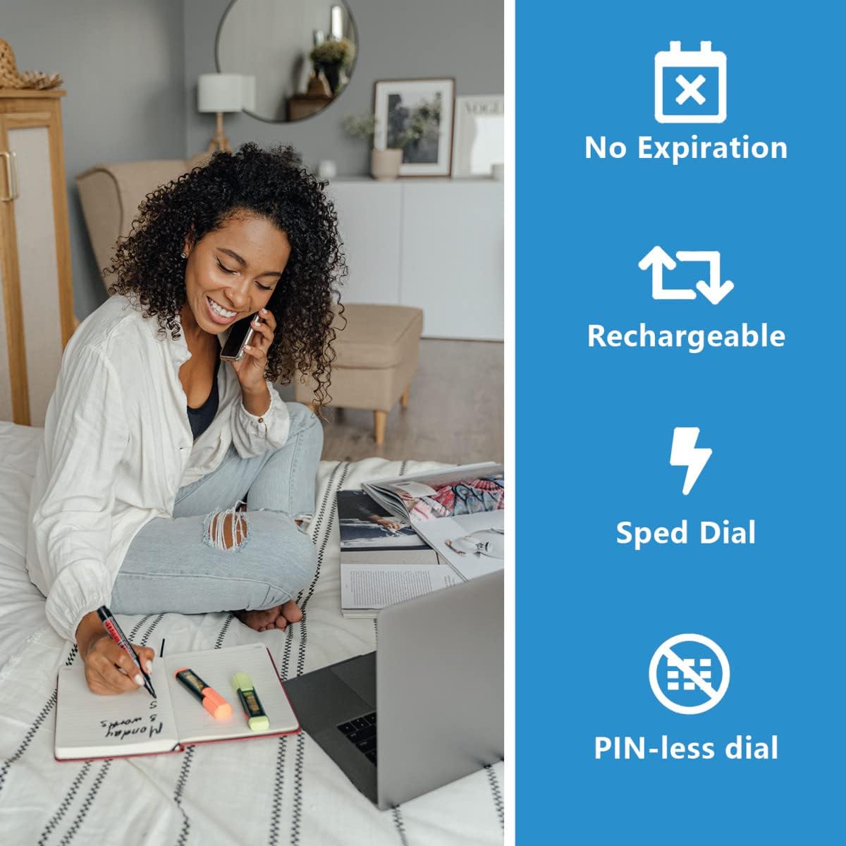 Phone Card for International & Domestic Calls, Prepaid Calling Card for Any Phones & Payphones | $100 USD