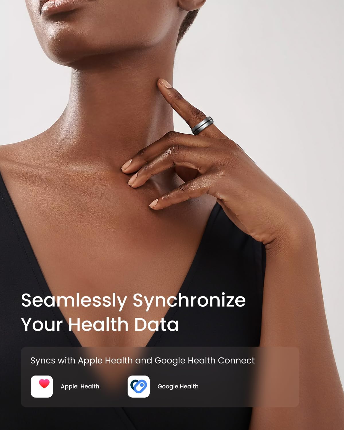RENPHO Lynx Smart Ring-All Day Sleep & Activity Tracking, Includes Charging Case, Gifts for Men, 7-Day Battery Life, Subscription-Free App for iOS & Android, Size Before You Buy (Silver, Size 9)