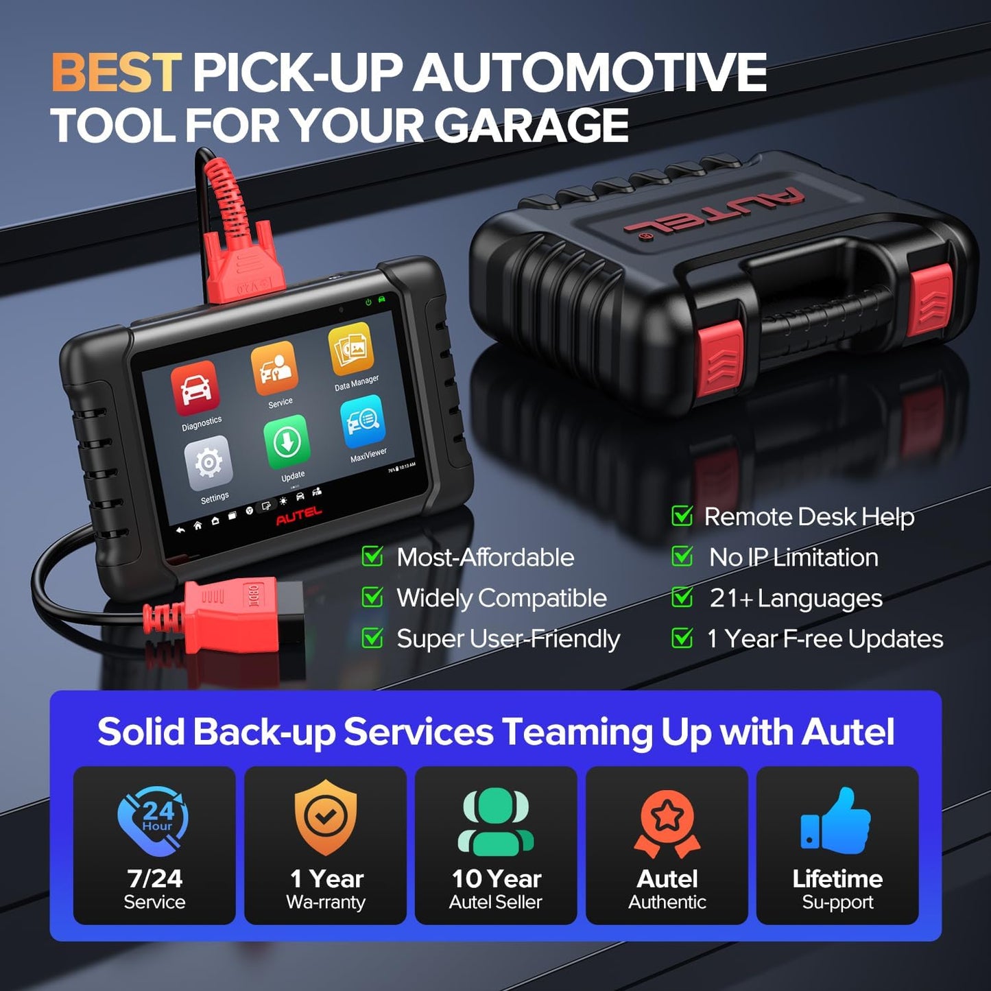 Autel Scanner MaxiCheck MX808S, 2026 US Ver. of MaxiCOM MK808S MK808Z, Bidirectional 3000+ Active Test 11OS as MK900 MK900BT MX900, 28+ Service, OE All Systems OBD2 Diagnostic Tool, FCA, 10X Faster