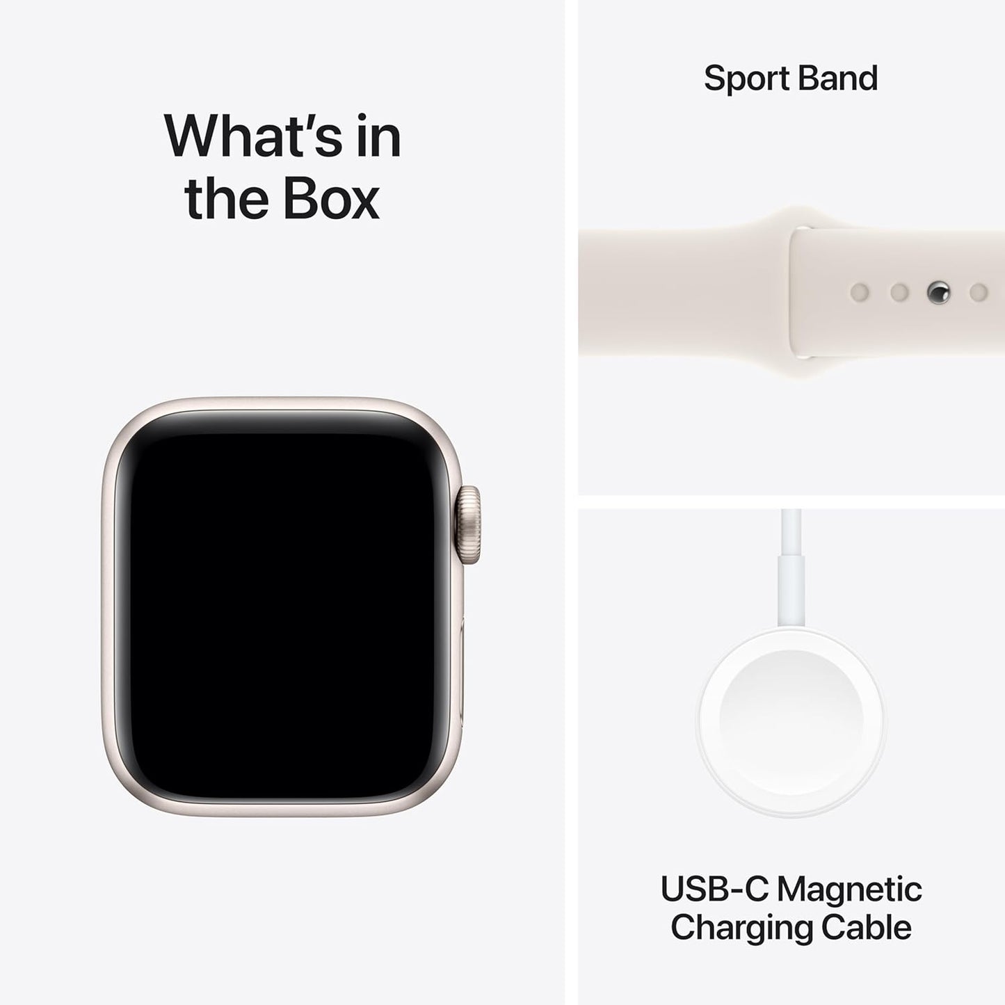 Apple Watch SE (2nd Gen) GPS 40mm Smartwatch with Starlight Aluminum Case with Starlight Sport Band S/M. Fitness and Sleep Trackers, Crash Detection, Heart Rate Monitor, Retina Display
