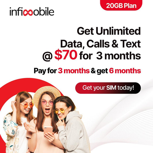$18.6/Month | Infimobile Prepaid Unlimited Plan: 6 Months | 20GB High-Speed Data Per Month | Unlimited Data Talk & Text | Prepaid Plan Service SIM Card | Nationwide Coverage | 4G, 5G Network