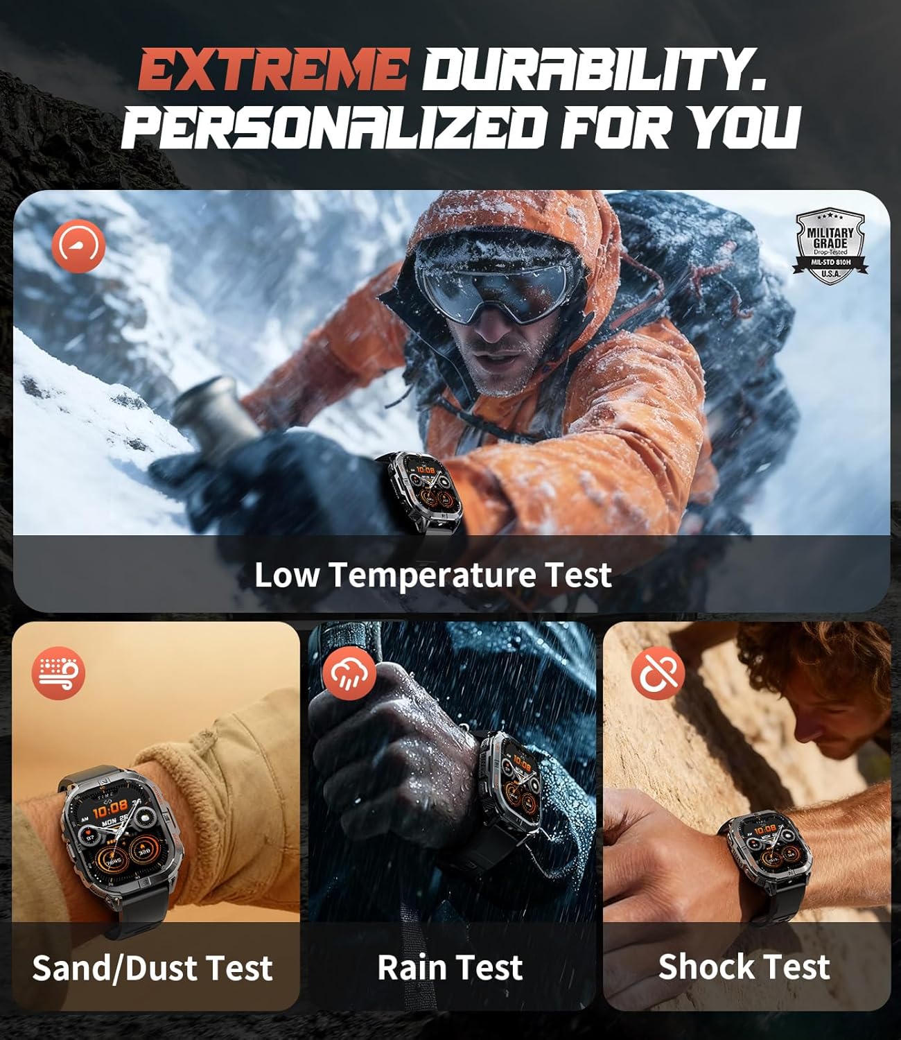 LIGE GPS Sports Smart Watch for Men, 2.13'' AMOLED Smartwatches, 170+ Sport Modes/LED Flashlight/Compass, IP68 Waterproof Step Tracker Watch, Sleep/Pedometer Smart Watches for Android iOS (Black)