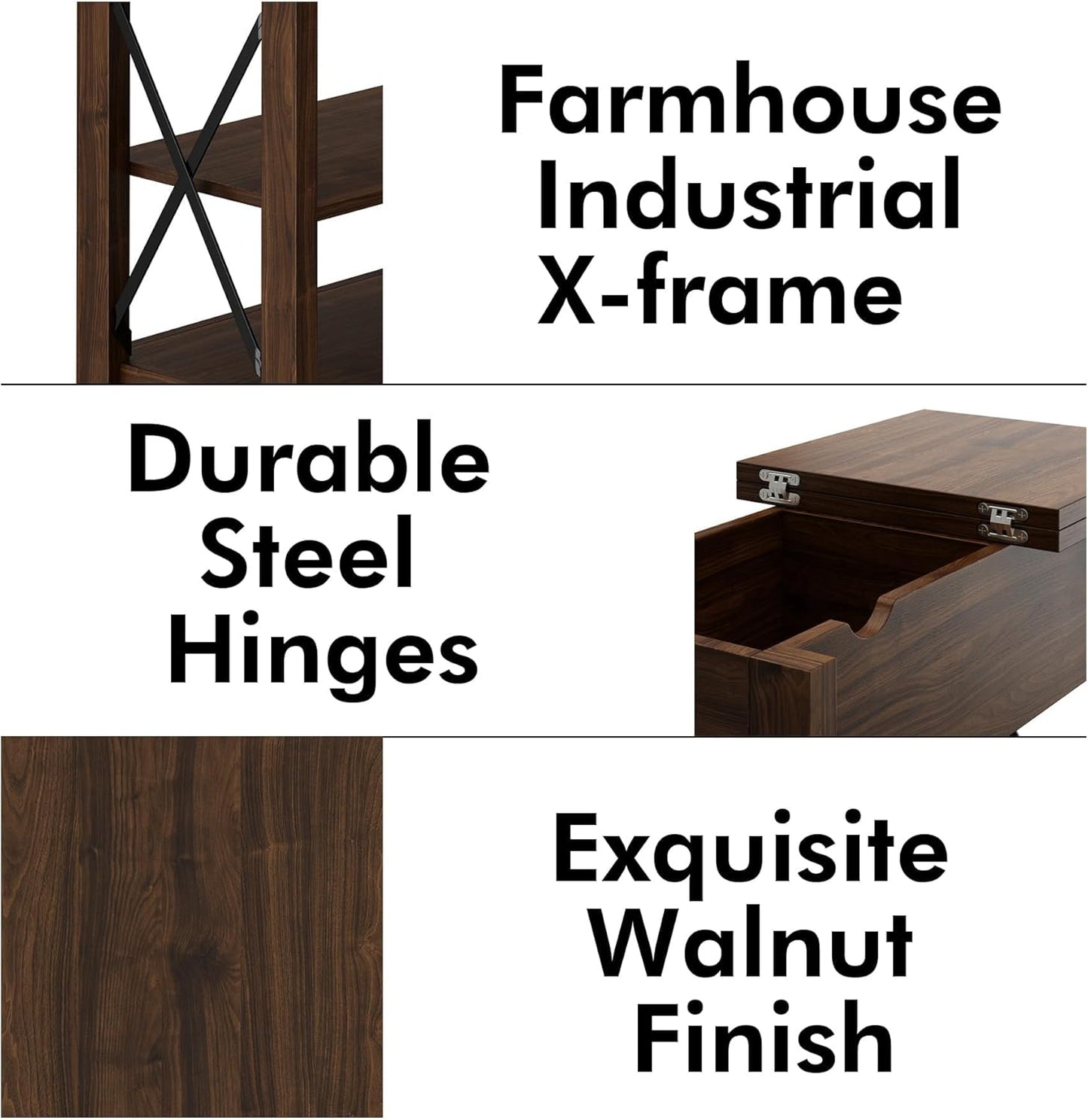 Awescuti Narrow End Table with Charging Station - Farmhouse Slim Side Table Set of 2, w/USB Ports Power Outlets, Nightstand w/Flip Top Storage Drawer, for Small Spaces Living Room Bedroom, Walnut