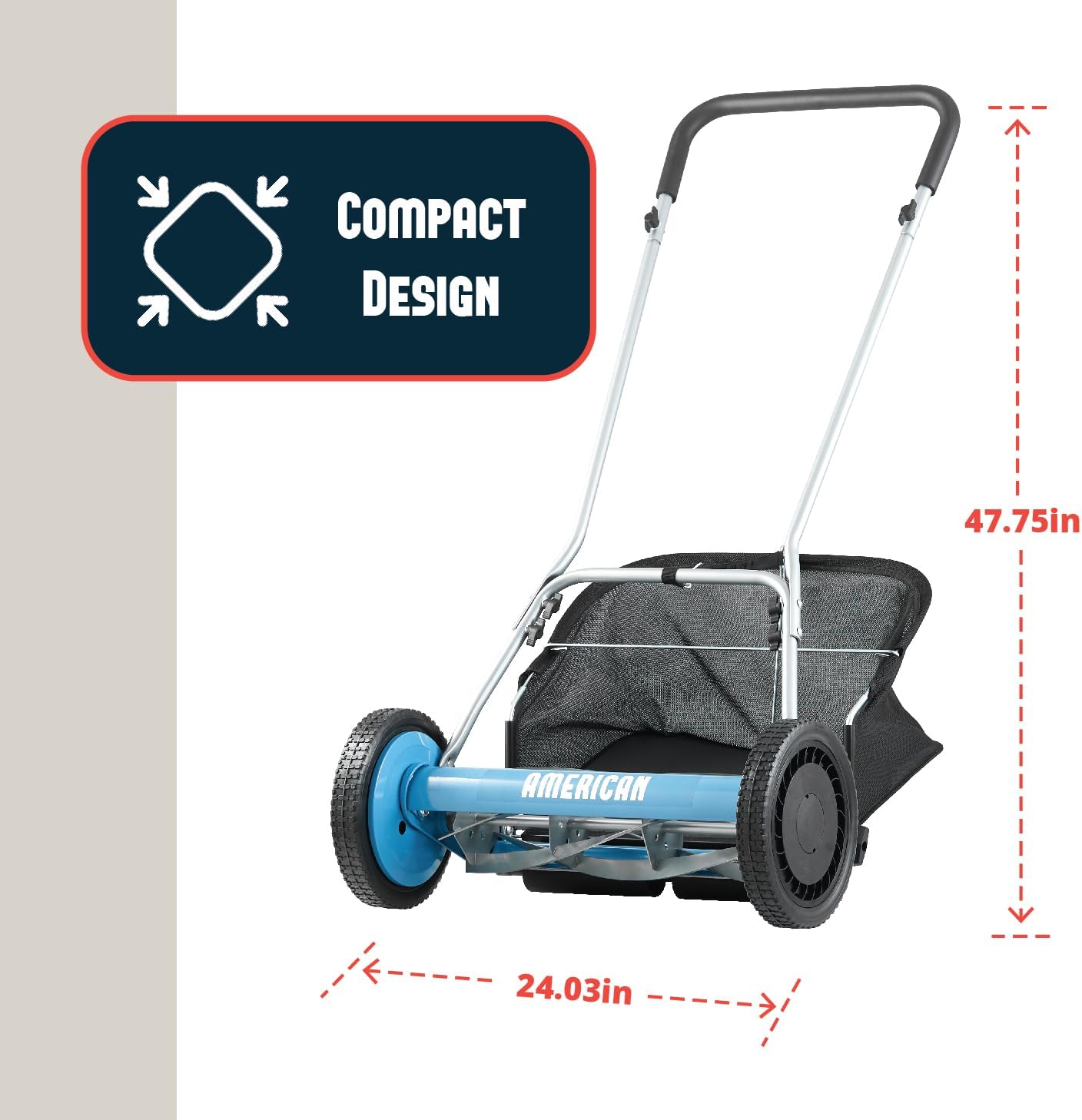 American Lawn Mower Company 20-Inch 5-Blade Walk Behind Reel Mower with Grass Catcher