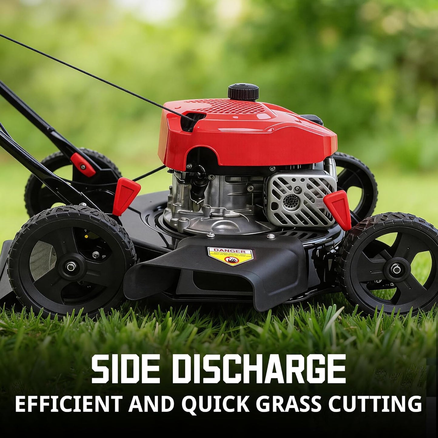 PowerSmart 18-Inch Gas Push Lawn Mower with 144cc 4-Cycle OHV Engine, Side-Discharge, 5-Position Adjustable Cutting Height (DB8618C)