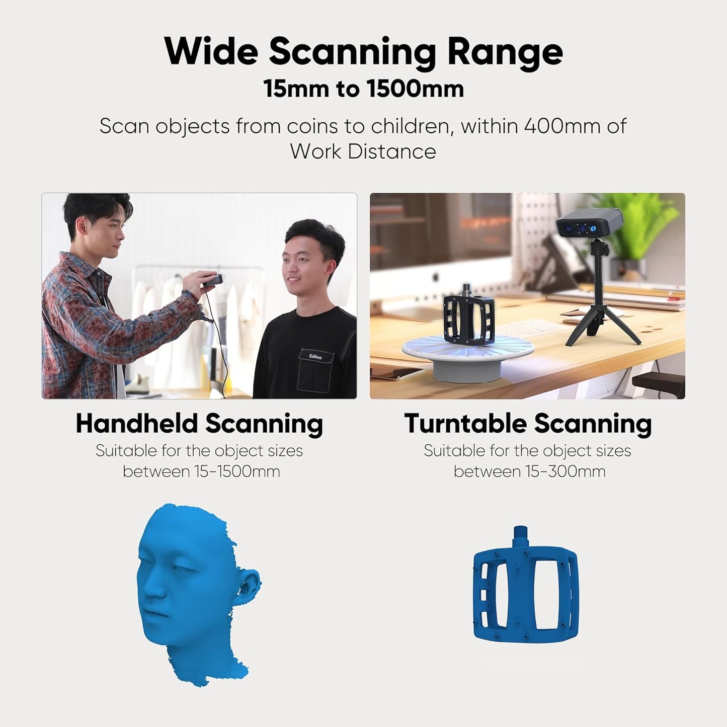 3DMakerpro 3D Scanner for 3D Printing, Handheld 3D Model Scanners with 0.05mm High Detailed Precision, Intelligent Pre and Post Data Processing, Compatible with Windows/MacOS, Moose (Advanced)