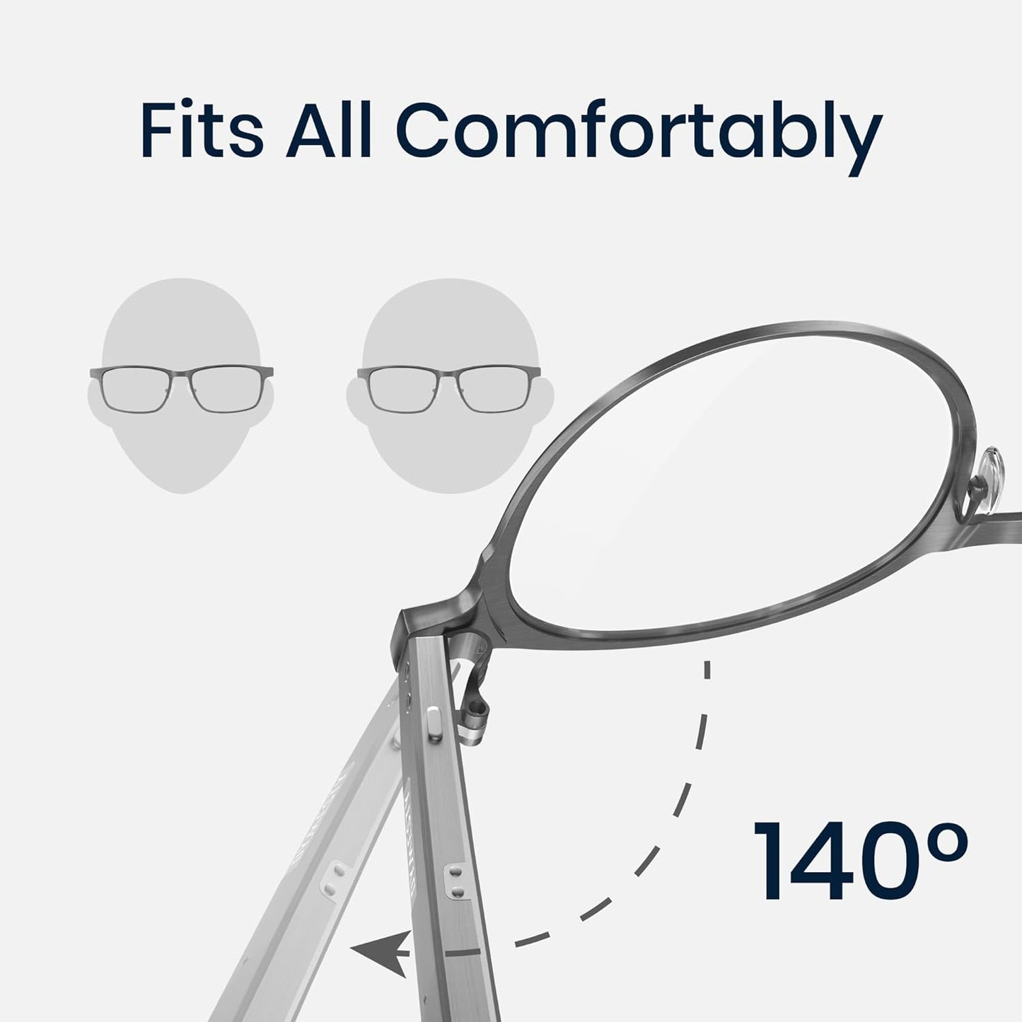AI Smart Glasses,Titanium Frame,Real-Time Translation,Recording Glasses with ChatGPT,Bluetooth Audio Glasses, 48H Battery Life for Men and Women,Gray