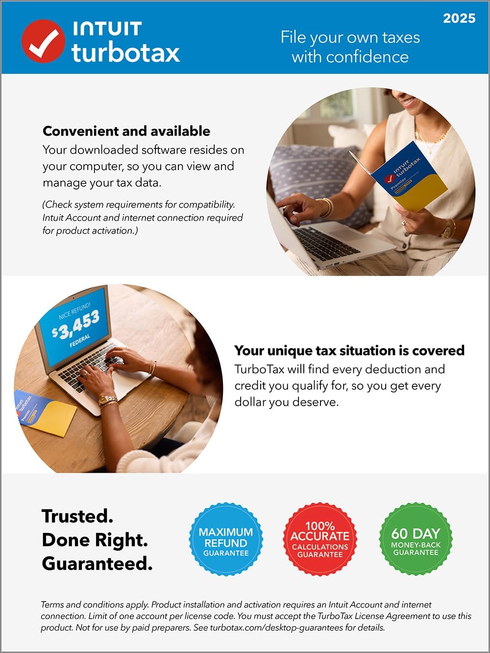 TurboTax Home & Business Desktop Edition 2025, Federal & State Tax Return Win11/Mac14 Download