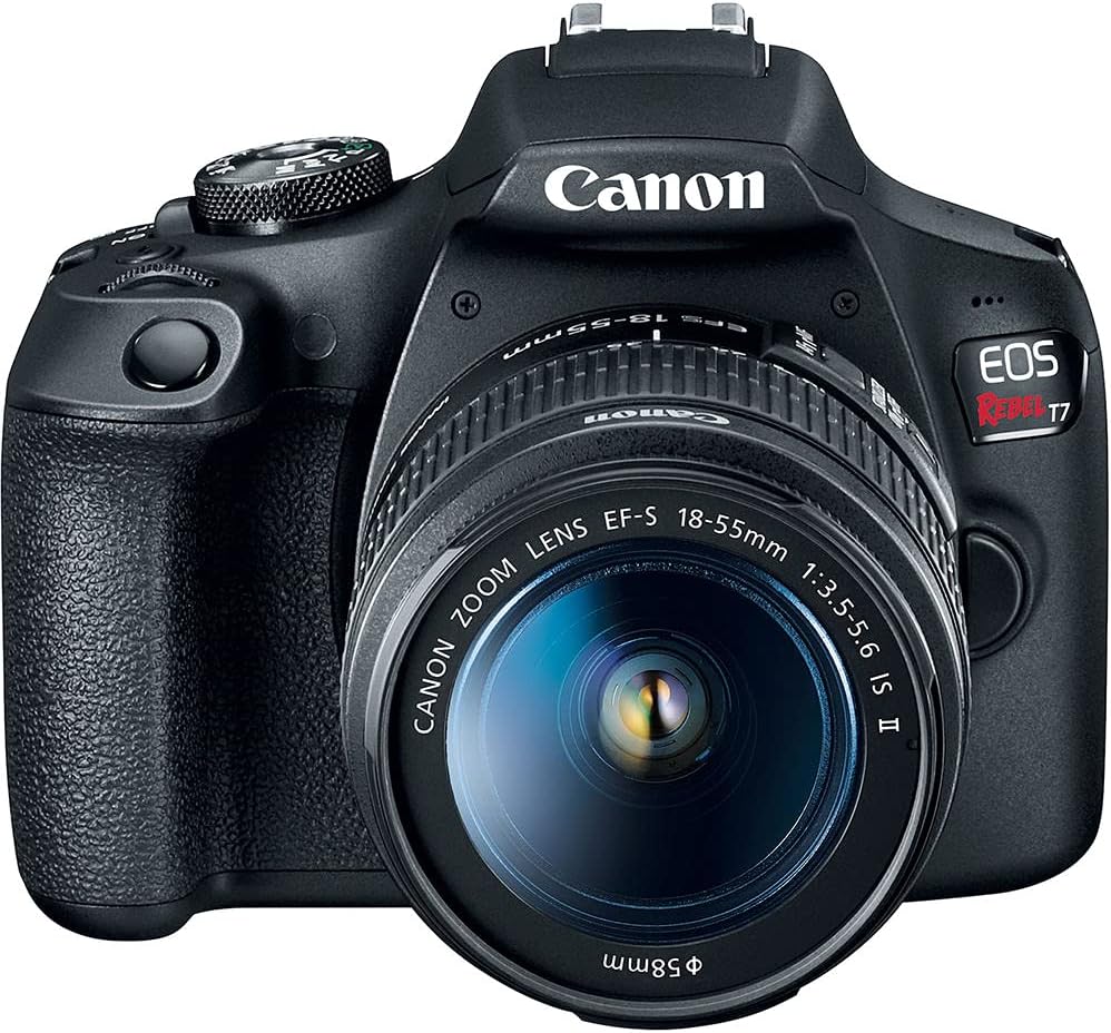 Canon EOS Rebel T7 DSLR Camera | 24.1MP APS-C CMOS Sensor with DIGIC 4+ Image Processor | Built-in Wi-Fi & NFC | EF Lens Compatible Beginner Photography Camera Kit with Shoulder Bag and 64GB Card
