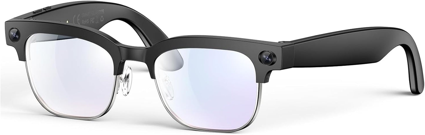 AI Smart Glasses with Camera,8MP 4K HD Camera Glasses,Supports AI Voice Control/Photo/Video/Audio Recording,Bluetooth Glasses with 133 Translations,IP67 Waterproof for Business,Outdoor,Men & Women