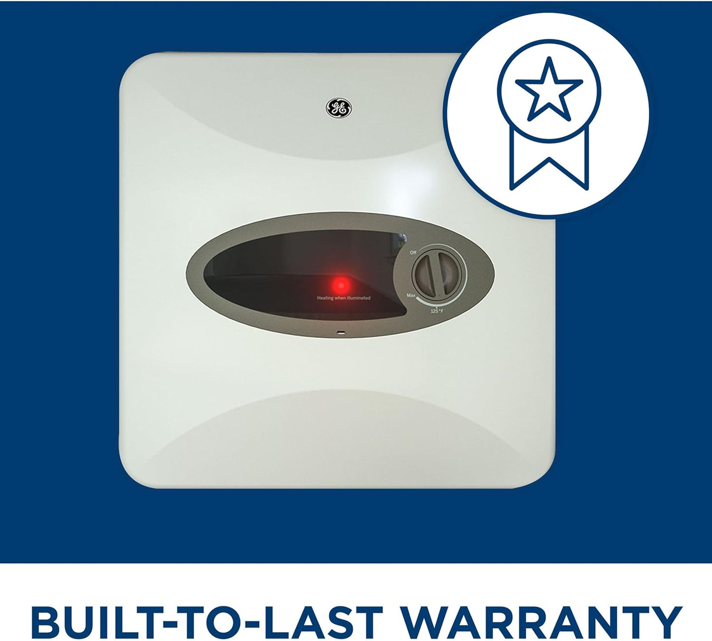 GE Appliances 2.5 Gallon, Versatile Mini Tank Water Heater with Adjustable Thermostat, Easily Installs Under Sink, 120v, GE02P08BAW