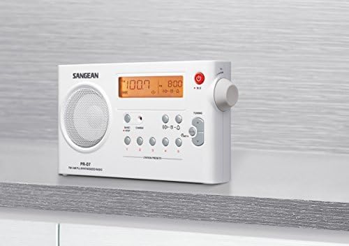 Sangean PR-D7 AM/FM Digital Rechargeable Portable Radio - White, One Size