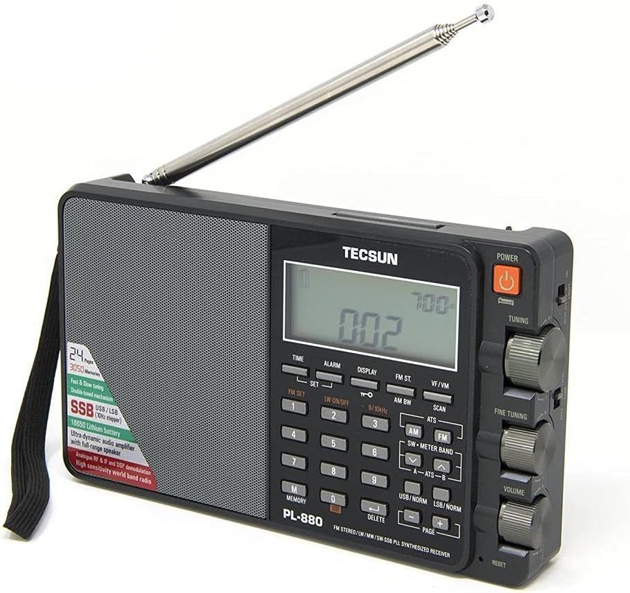 Tecsun PL880 Portable Digital PLL Dual Conversion AM/FM Longwave Shortwave Radio with SSB (Single Side Band) Reception