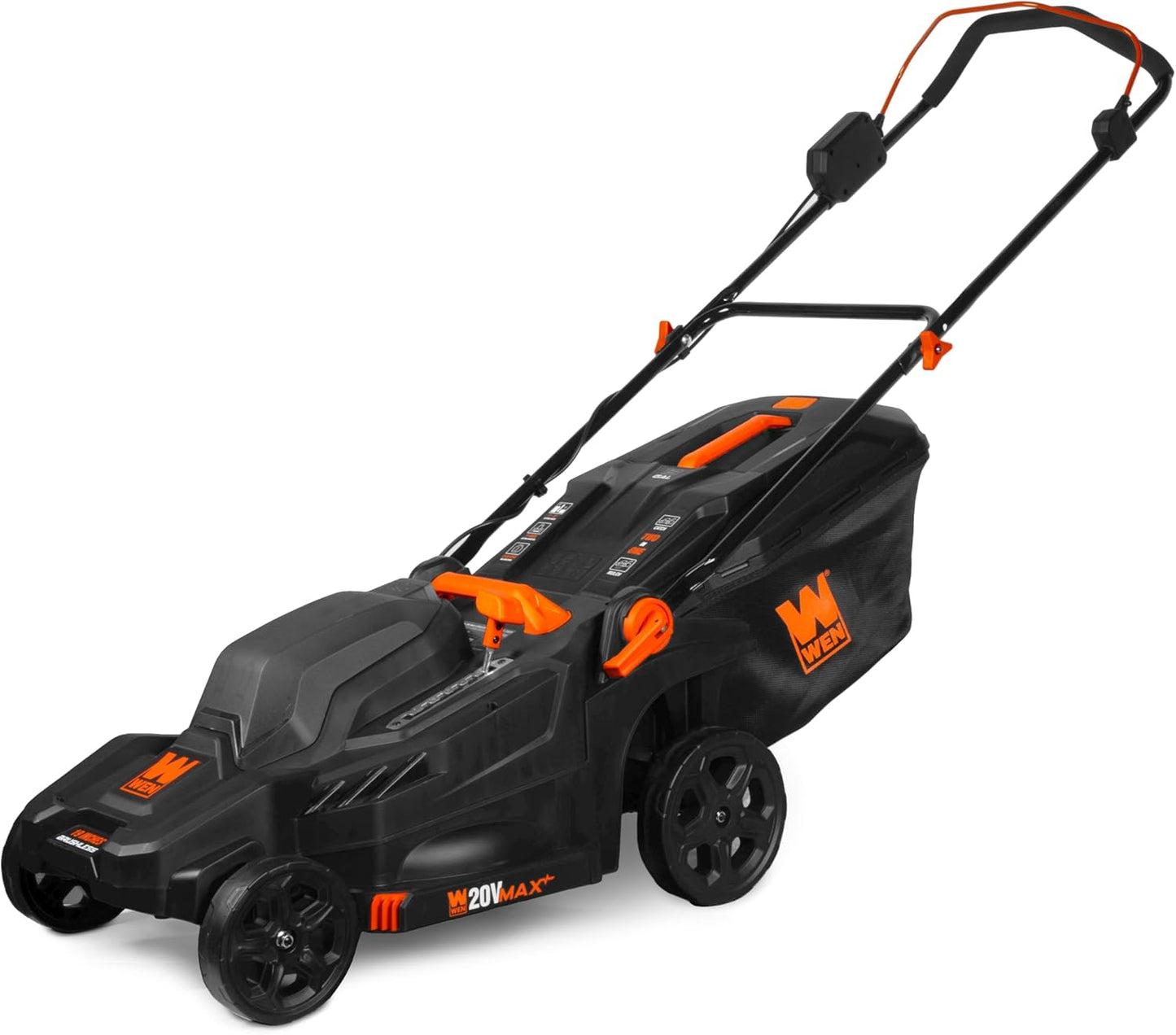 WEN 20V Max 2-in-1 19-Inch Cordless Brushless Lawn Mower and Mulcher with Two 5Ah Batteries and Dual Port Charger (20839)