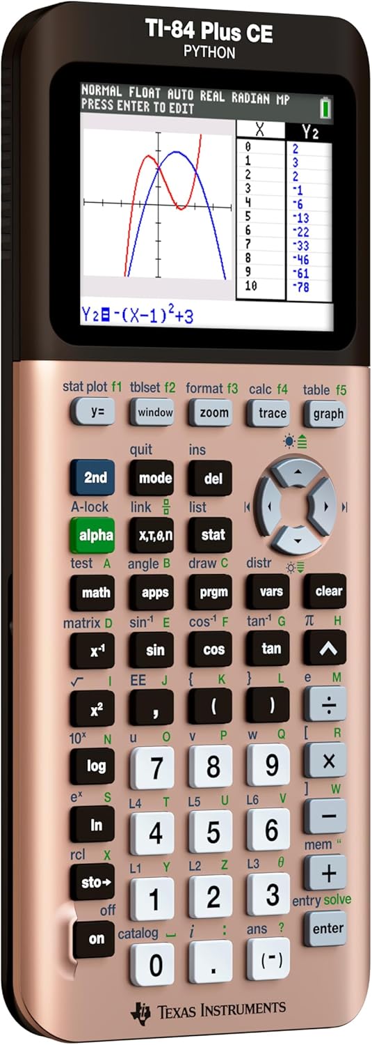 Texas Instruments TI-84 Plus CE Color Graphing Calculator, Rose Gold (Metallic)