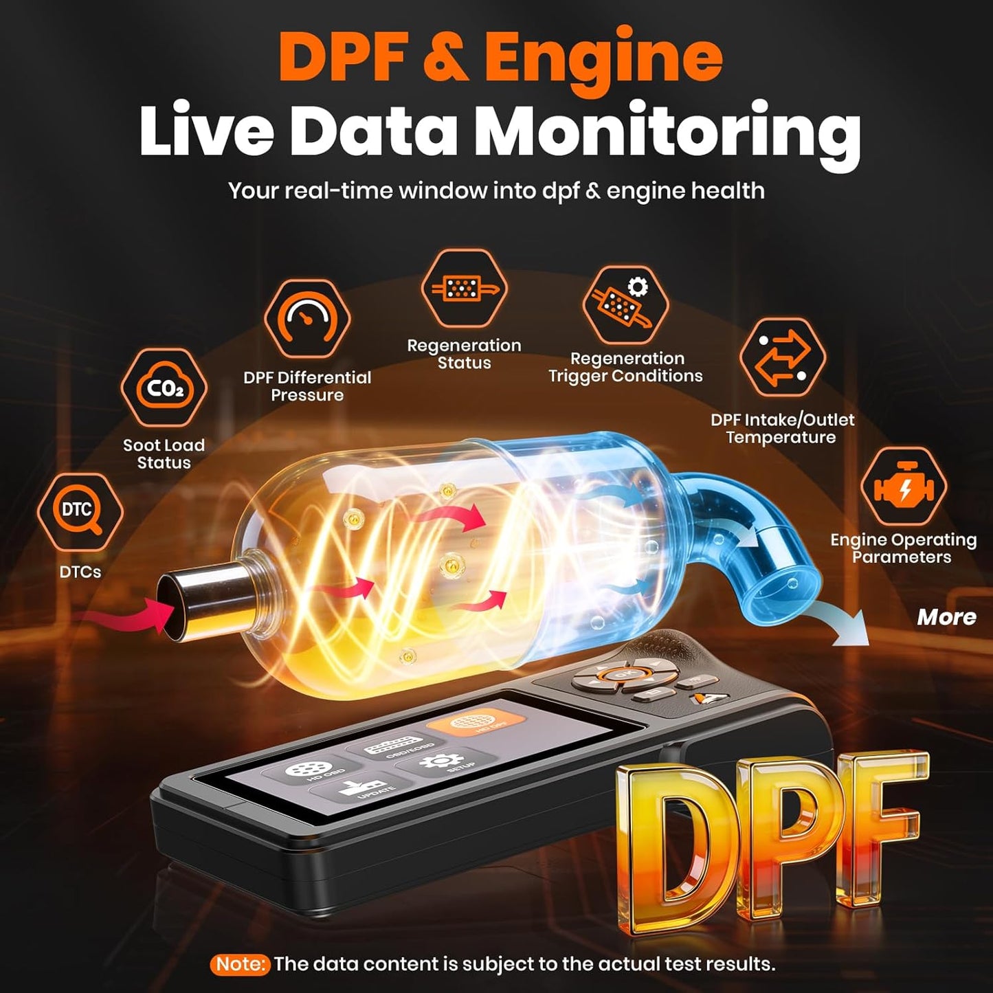 ANCEL HD430 Heavy Duty Truck Scanner, DPF Reset & Forced Regeneration for Cummins & Caterpillar Engine, Full System HDOBD Diesel Scanner OBD2 Diagnostic Scan Tool Code Reader for Diesel Trucks & Cars
