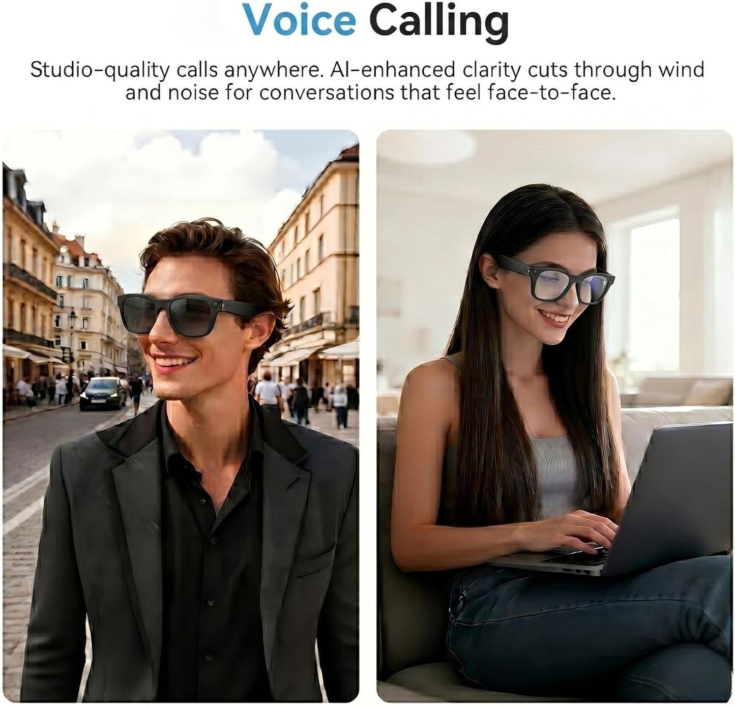 2026 AI Smart Glasses with Camera and Bluetooth,8MP 4K Camera Glasses,Supports AI Voice Control/Photo/Video/Audio Recording,Glasses with 133 Translation,Sunglasses Lenses+Photochromic for Men & Women