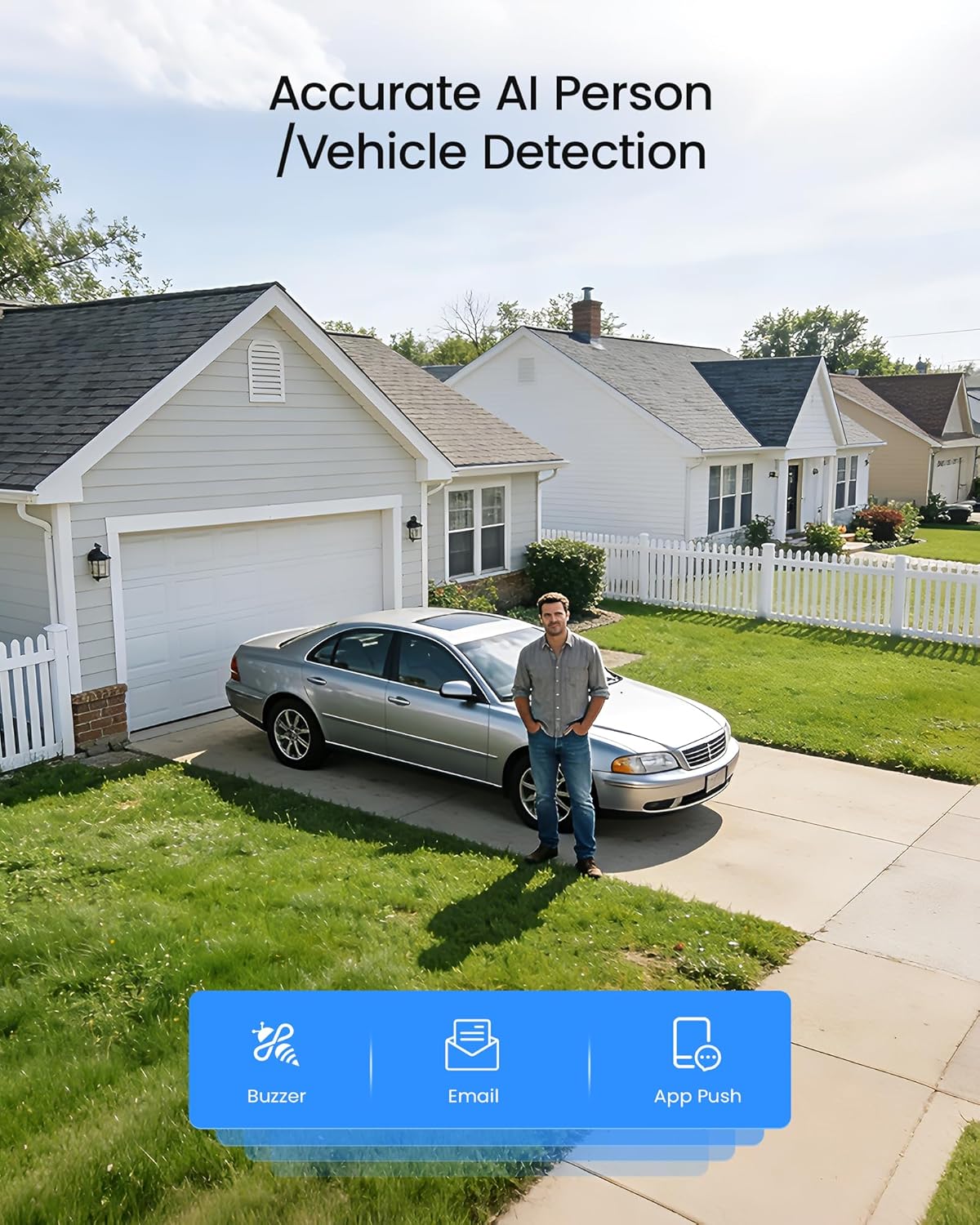 ZOSI H.265+ Full 1080p Home Security Camera System with AI Human Vehicle Detection, 8 Channel 5MP-Lite CCTV DVR (No HDD), 4 x 1080p Weatherproof Surveillance Camera Outdoor Indoor, 80ft Night Vision