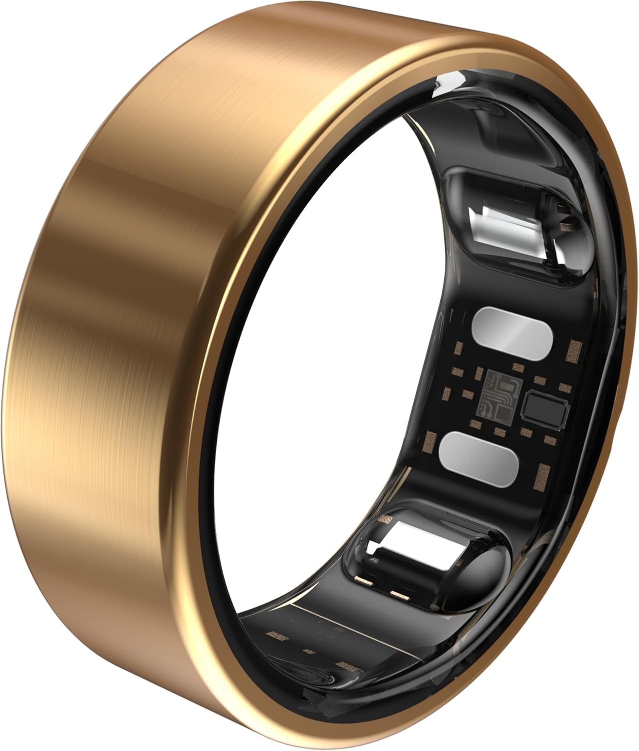 QALO QRNT Slim Smart Ring – Snug Fit – Size Up – Water-Resistant Titanium Fitness Tracker, Tracking for Sleep, Steps, HRV, Women's Health, No Subscription Fee, iOS & Android Compatible (Gold, 08)