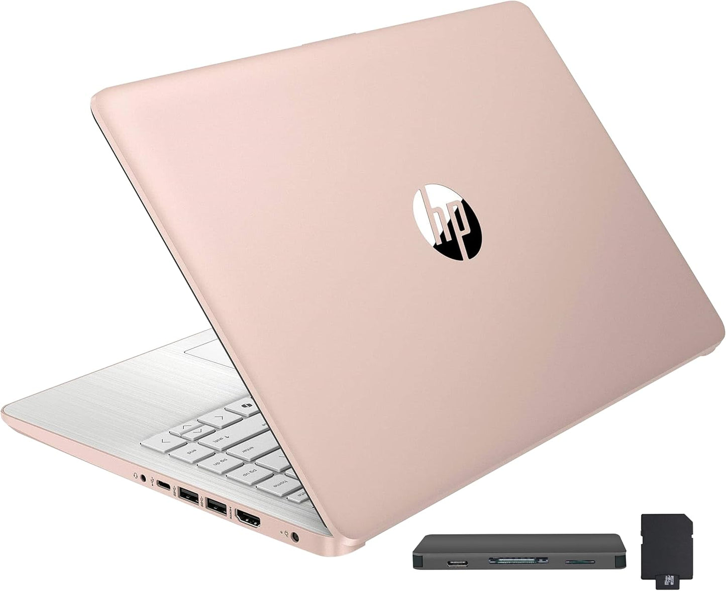HP Stream 14" Laptop with AI Copilot, Flagship for Students & Business, 13th Gen Intel 4-Core, 4GB RAM, 1.12TB Storage (128GB UFS + 1TB Docking Station), Office 365 1-Year, Win 11 S, Pale Rose Gold
