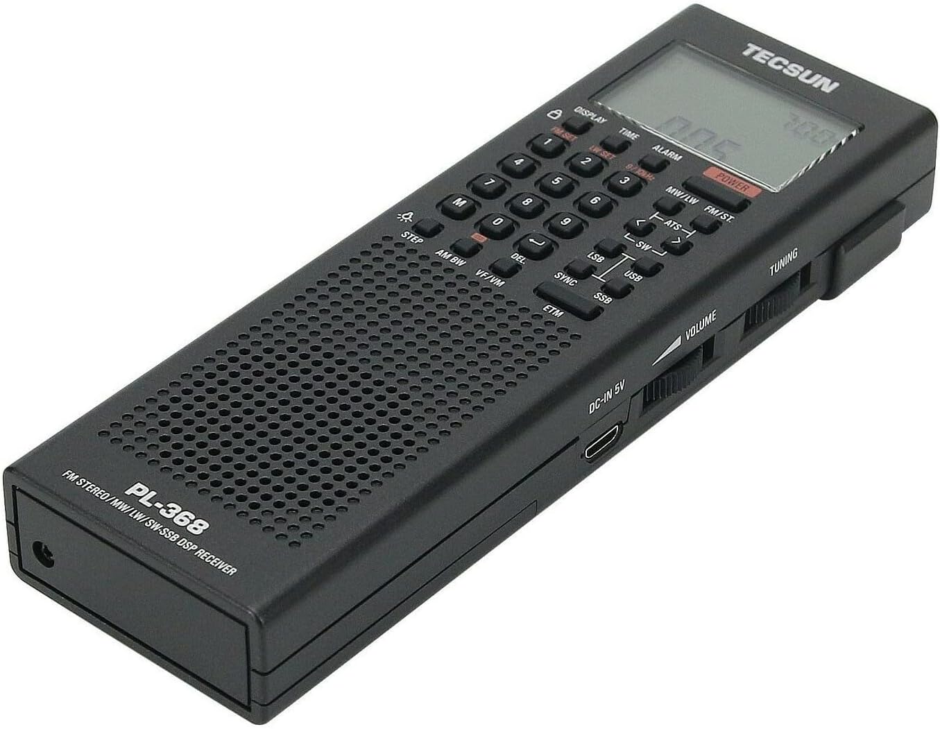 Tecsun Digital PL368 AM/FM/LW/SW Worldband Radio with Single Side Band Receiver (Black)