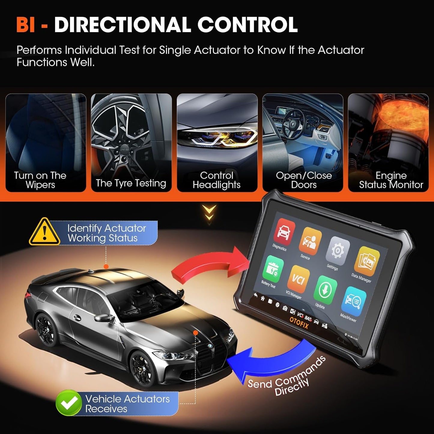 OTOFIX D1 Lite 2026 Bidirectional Scan Tool, Bluetooth OBD2 Scanner Diagnostic Tool, 2 Years Free Update, 38+ Services, CANFD & DoIP Protocols, All System Diagnoses, ABS Bleeding, Auto VIN