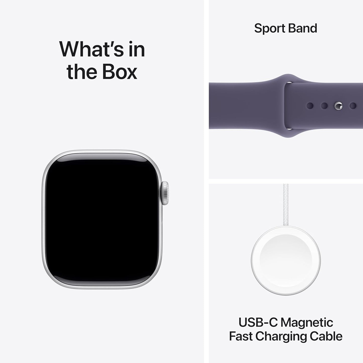 Apple Watch Series 11 GPS 42mm Smartwatch with Silver Aluminum Case with Purple Fog Sport Band - S/M. Sleep Score, Fitness Tracker, Health Monitoring, Always-On Display, Water Resistant