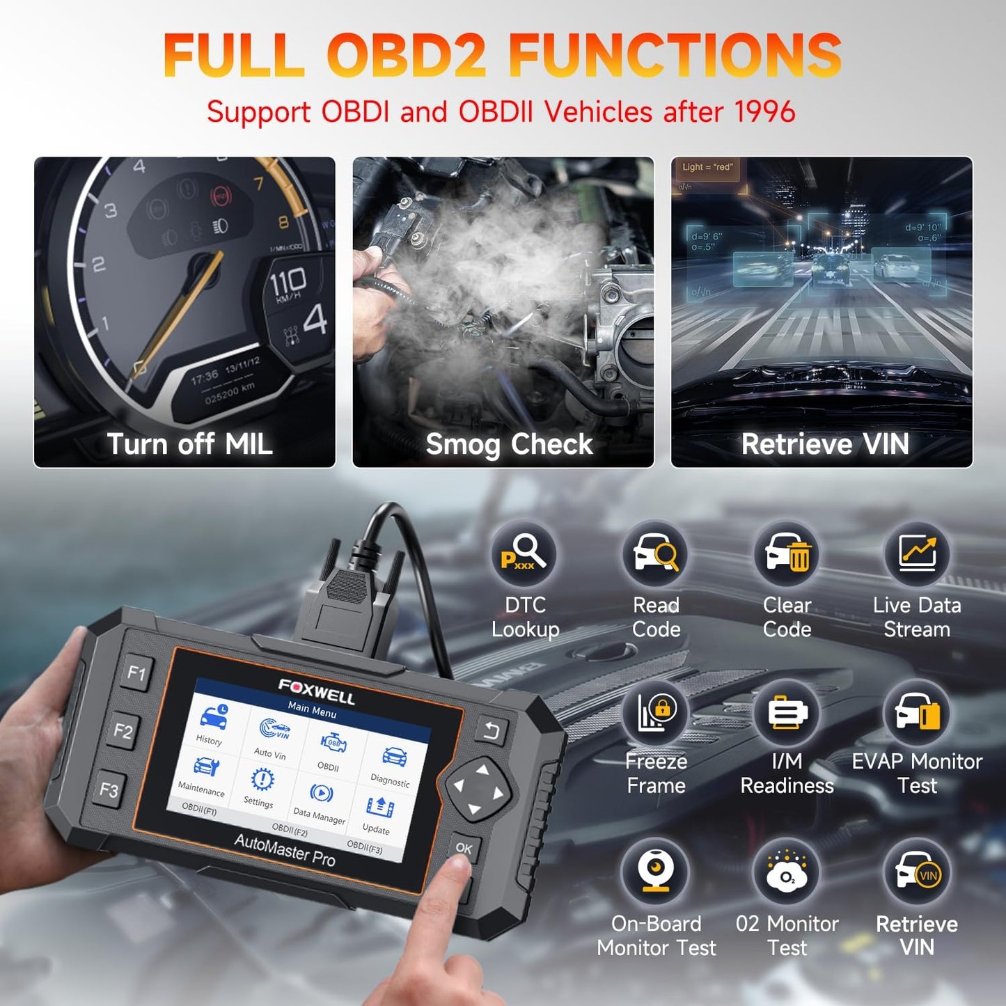 2026 FOXWELL NT624 Elite OBD2 Scanner, All System with 8 Resets ABS Bleeding/SAS/Oil/TPS/EPB/BRT/Injector/D-P-F Resets Battery Test Upgrade of NT614 Elite Car Code Reader Scan Tool for All Cars