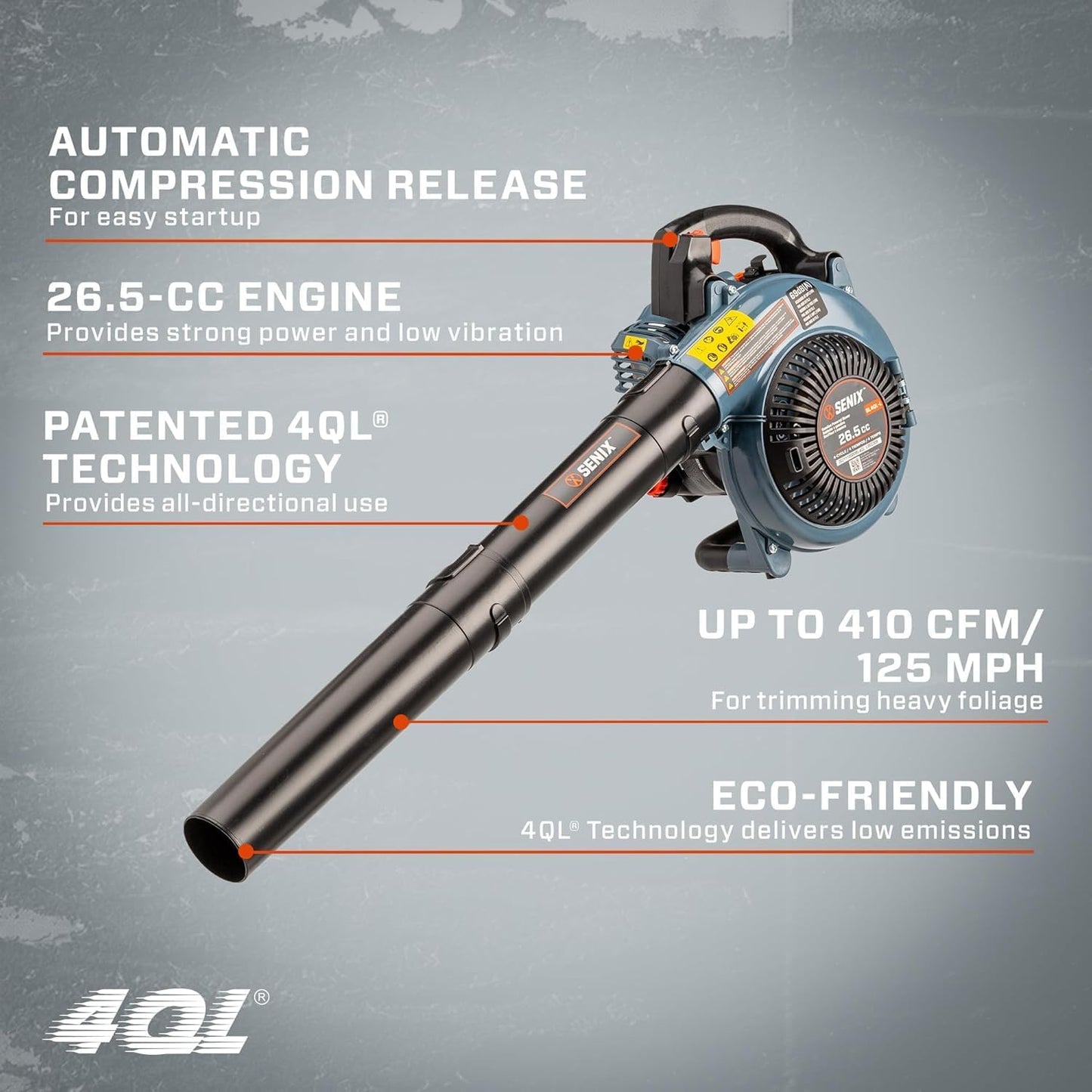 SENIX 22" Self-Propelled Gas Lawn Mower (170cc) +17-Inch 26.5 cc Gas Weed Wacker + 26.5cc Gas Leaf Blower Yard Tool Kit