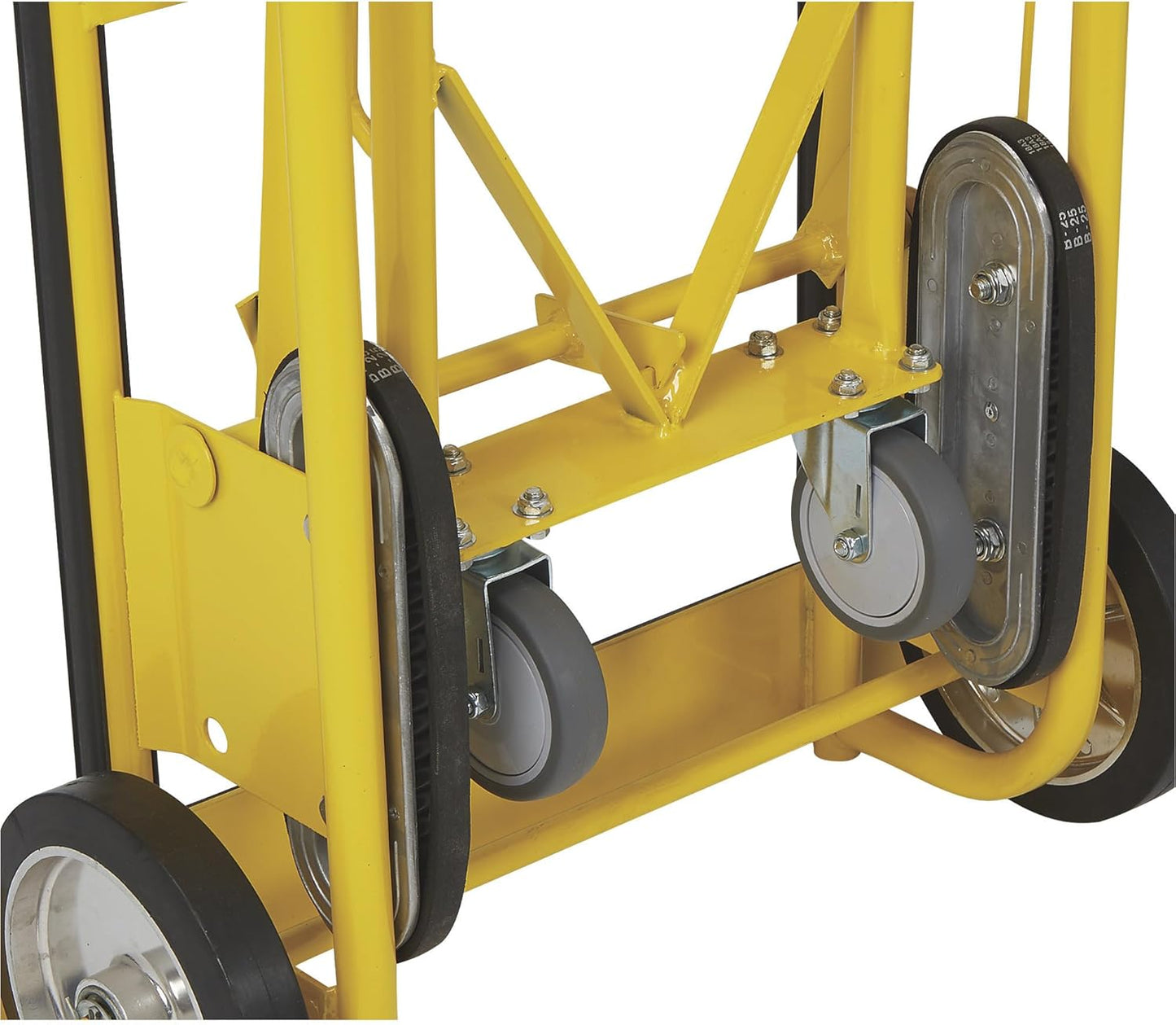 Strongway Industrial Hand Truck – 1200 lb Capacity Heavy-Duty Appliance Dolly, Convertible 2/4-Wheel Design, 8" Rubberized Wheels, Auto-Rewind Ratchet Belt & Stair-Climbing Capability