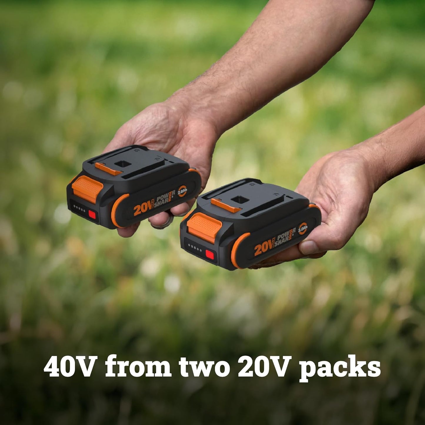 WORX Cordless Lawn Mower, 14" 40V Electric Mower with Brushless Motor, Lightweight 2 in 1 Push Lawn Mower with 6-Position Height Adjustment for Small Yards, 2 Batteries & Charger Included, WG735