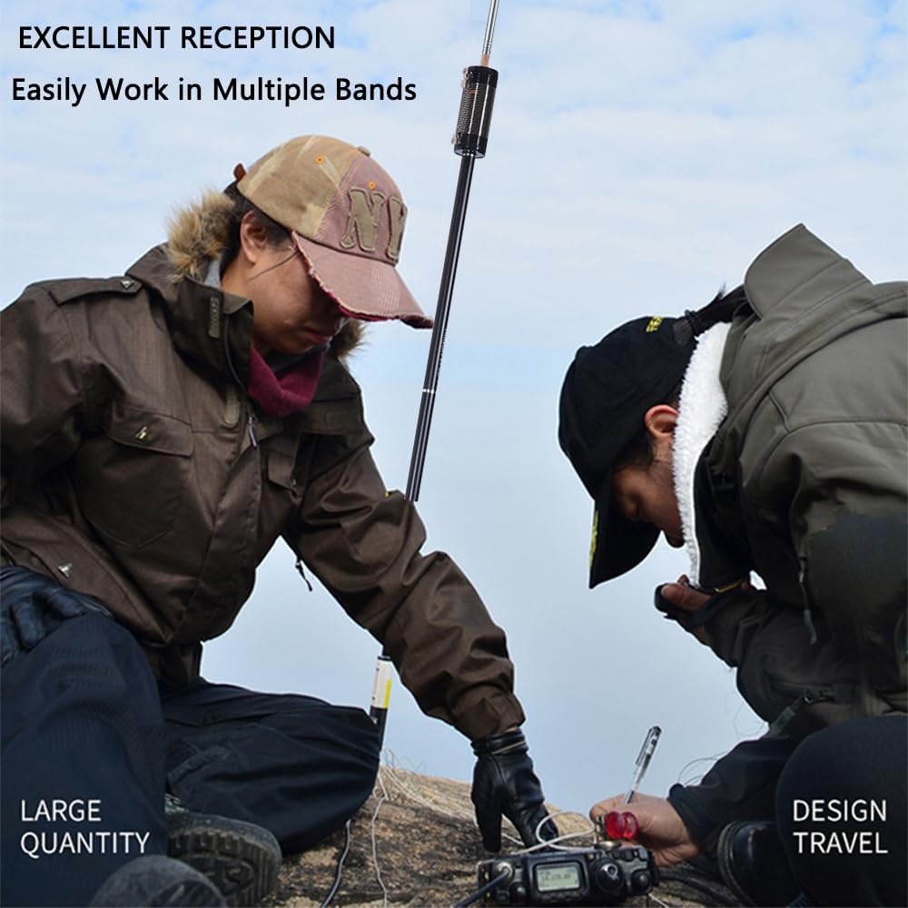 JPC-12 HF Antenna for Ham Radio, 7MHz-50MHz All Band Vertical Antenna with Slide Regulator, 40m-6m(131.23ft-19.68ft), 8 Bands, QRP Compatible, Portable for Outdoor Use