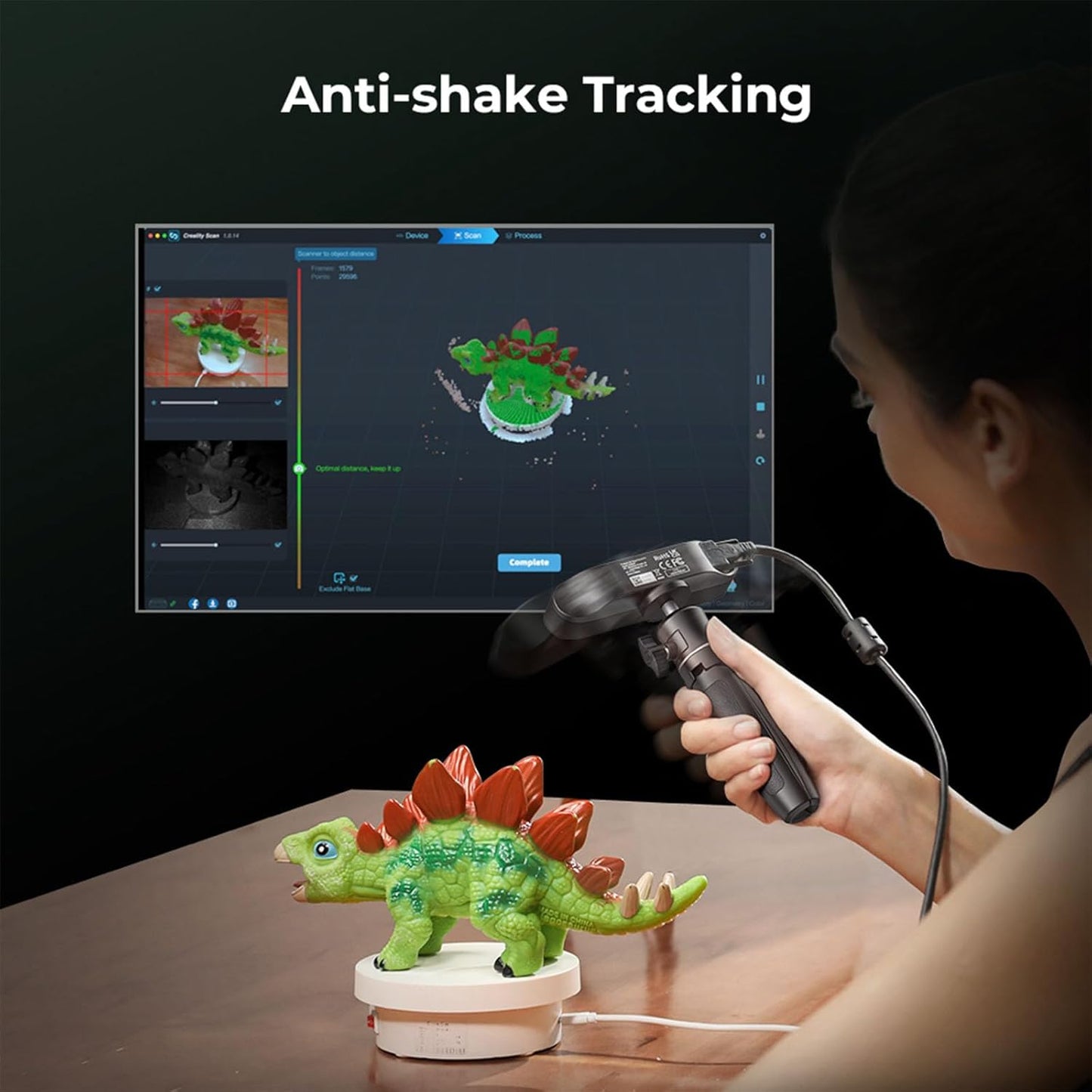 Creality CR-Ferret SE 3D Scanner Desktop Fast 0.1 Mm High Accuracy Flexible Scanning Range Anti-Shake 24-Bit Full-Color Scanning for Black Metal Non-Reflective Objects Mac Windows