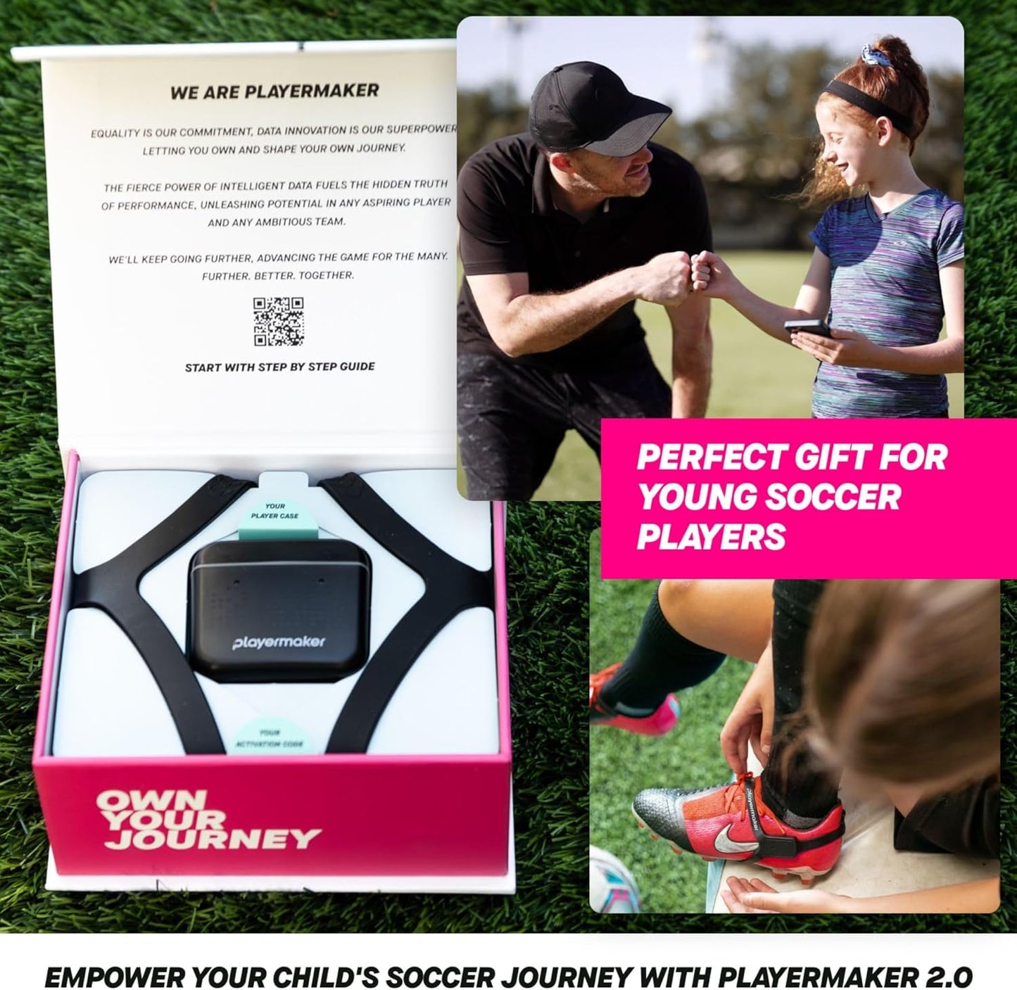 Playermaker 2.0 Smart Soccer Tracker for Cleats, 25+ Technical & Physical Soccer Training Metrics, 12 Month Access to Playermaker Technology App Included, Next-Level Precision Beyond GPS Trackers
