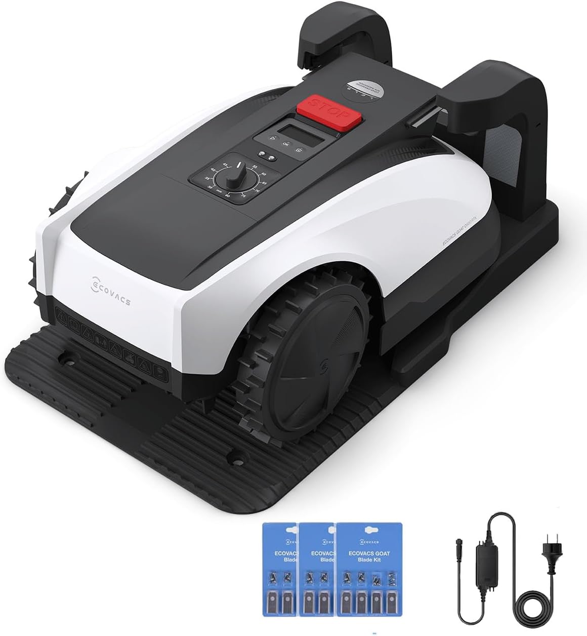 ECOVACS Goat O1000 RTK Care Kit Robotic Lawn Mower with RTK Precision Navigation, No Perimeter Wire, Smart App Control, Auto Mapping, Multi-Zone Management – Includes 36 Extra Blades