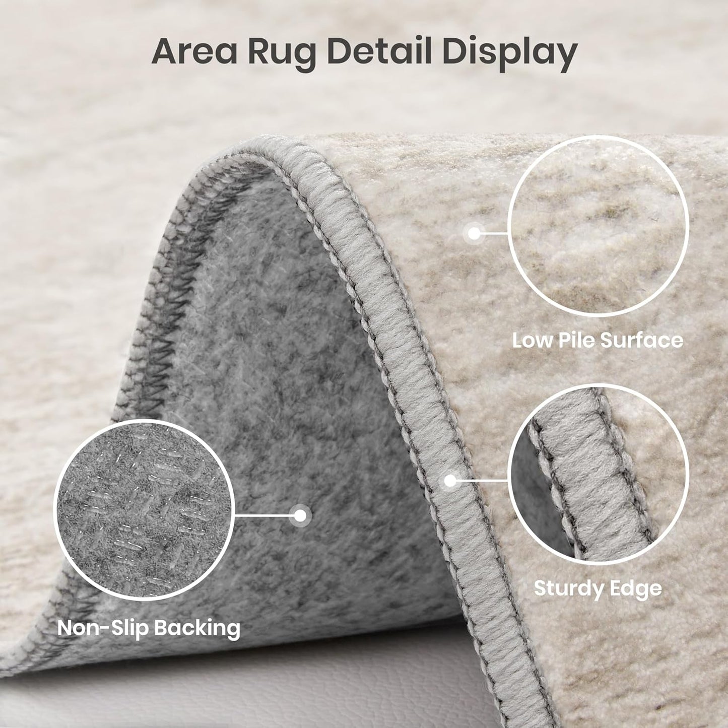 Valenrug Area Rugs 9x12 Living Room - Stain Resistant 9x12 Area Rugs for Living Room, Non Slip Backing Printed Rugs for Bedroom, Folable Machine Washable Rugs (9'x12', Beige)