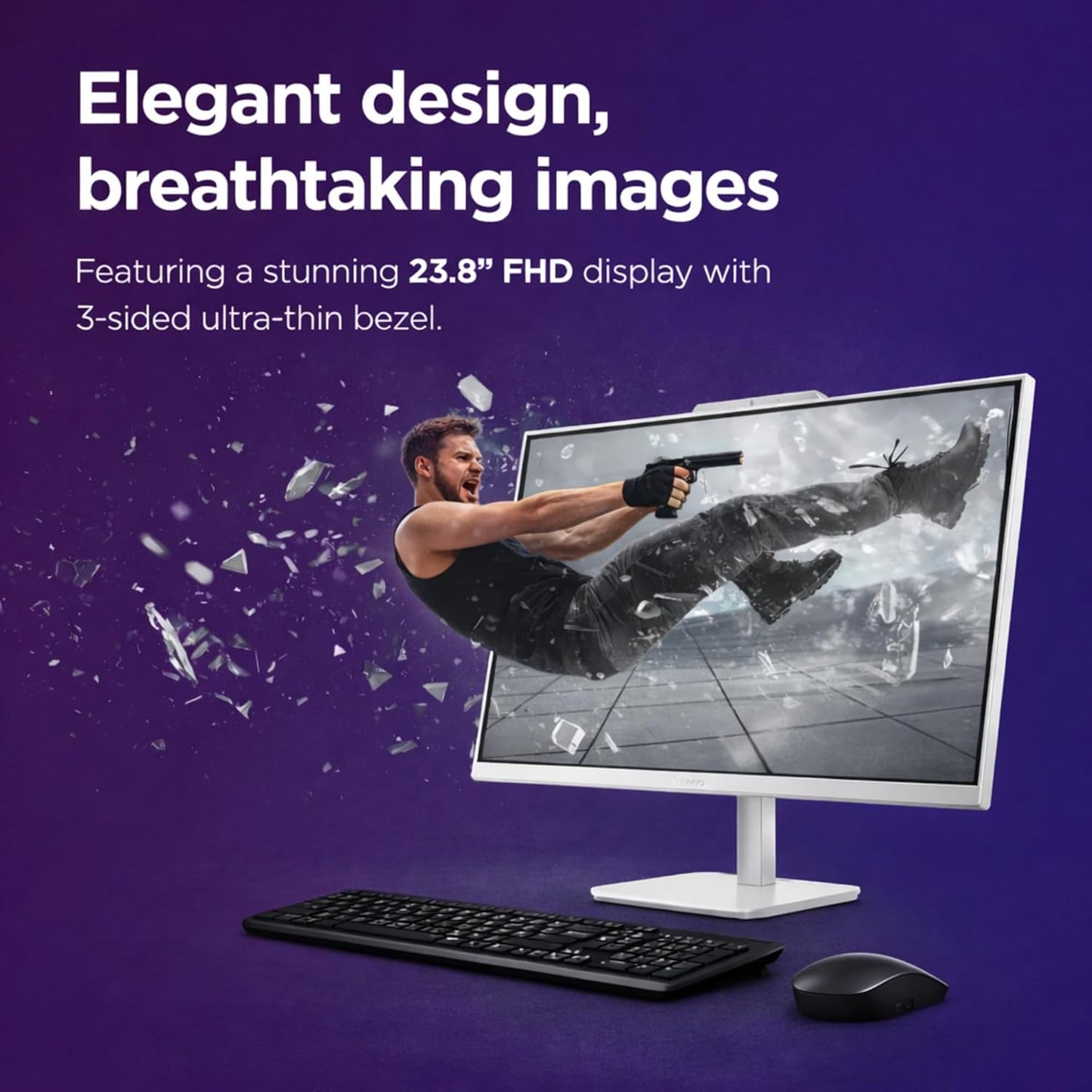 Lenovo 24" FHD All-in-One (AIO) Desktop - 16GB RAM - 512GB SSD - Intel Core - Office 365 for The Web | Stylish & Sleek - Stunning Display - Easy Task Management & Clear Calls - Fast & Quick Access