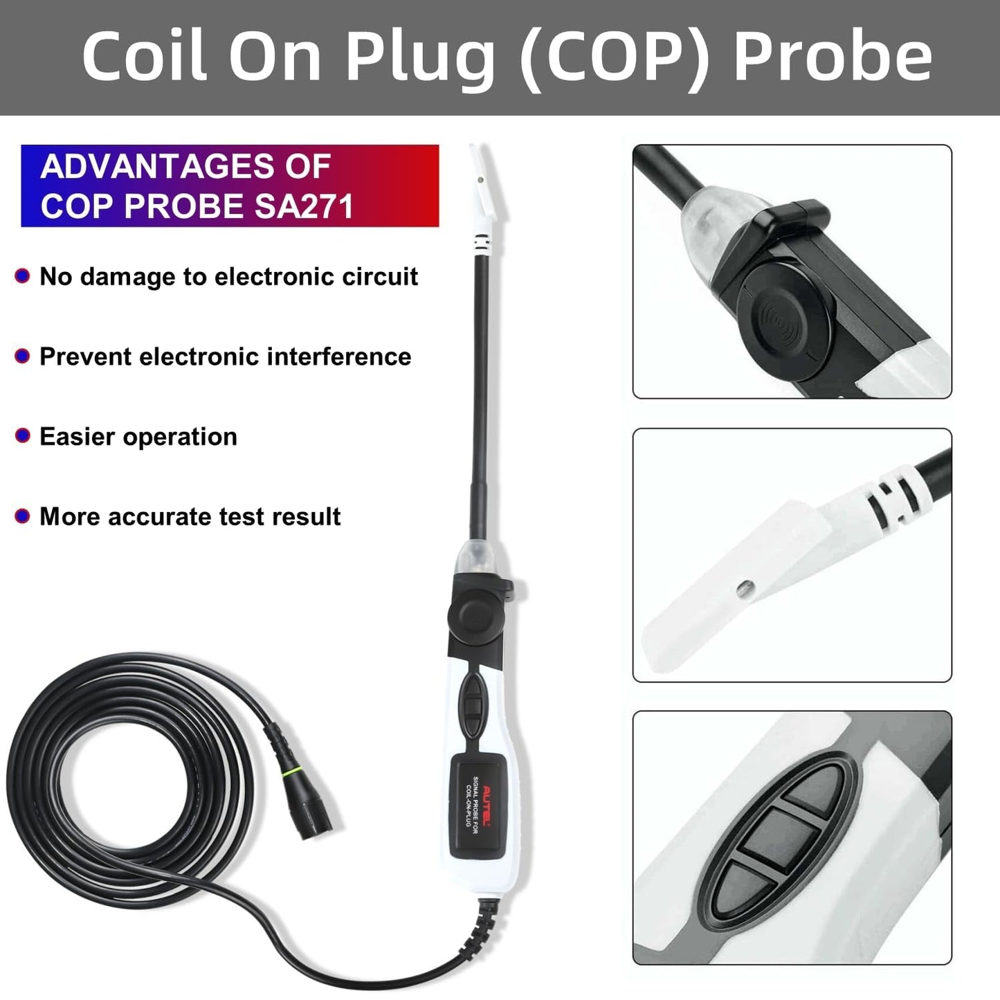 Autel MaxiSys MSOAK Oscilloscope Accessory Kit, Compatible with Autel Scanner Ultra S2/ Ultra/ MS919/ MP408, Includes 65/650A Current Clamps, Coil On Plug Probe, HT Extension Lead and Battery Clip