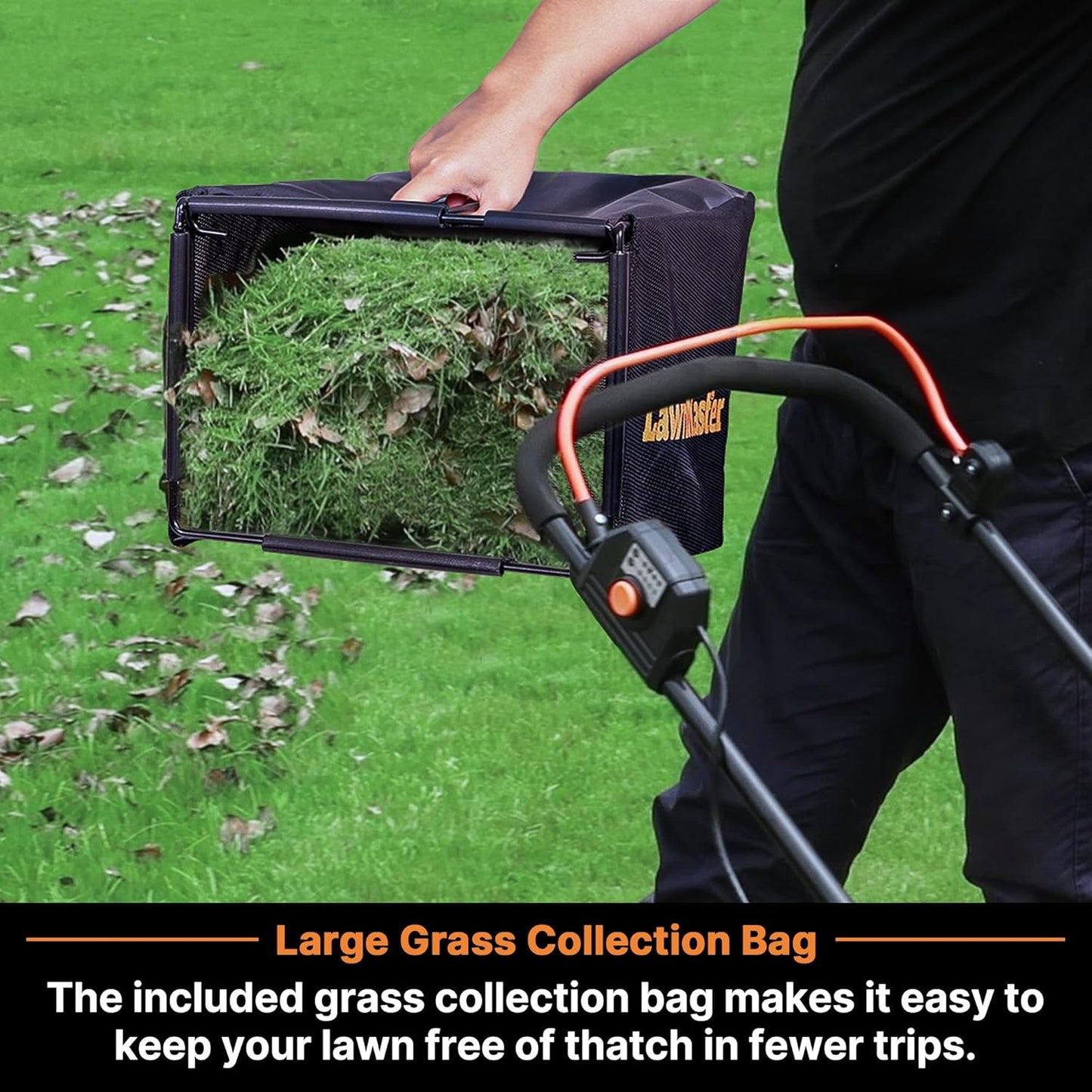LawnMaster Lawn Mower, Brushless Cordless Lawn Mower 48V MAX 15-inch with 2X24V MAX 4.0Ah Battery and a Dual Charger-CLMF4815E