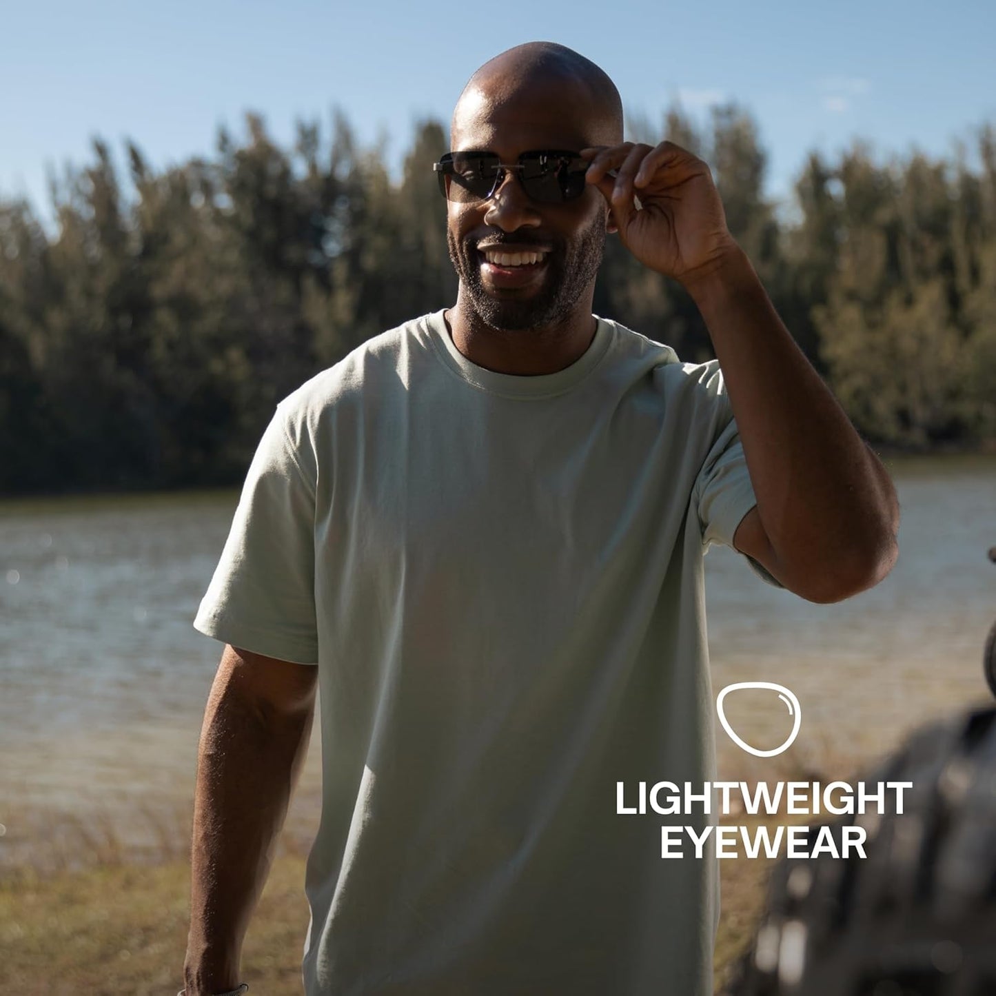 Lucyd Eddie Bauer Smart Glasses for Men Bluetooth Smart Glasses with UV400 Polarized Lenses, Open Ear Speakers & Microphone Horizon (Standard)