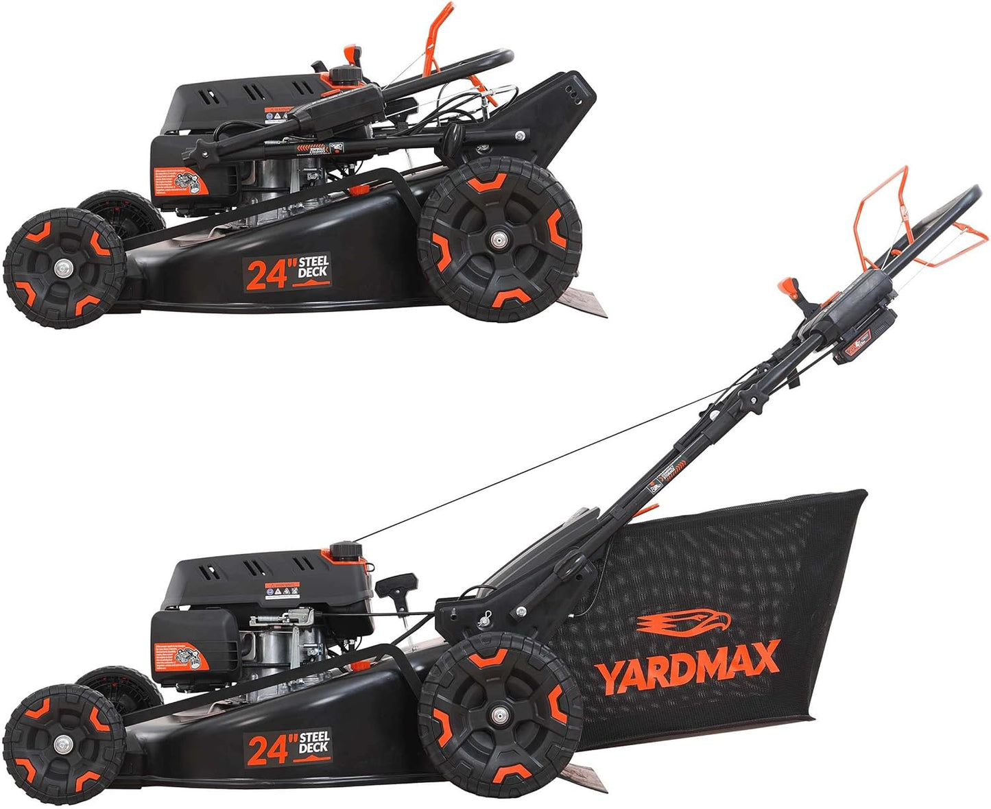 24 in. 201cc Electric Start Select PACE 6 Speed CVT High Wheel RWD 3-in-1 Gas Walk Behind Self Propelled Lawn Mower w/Blower