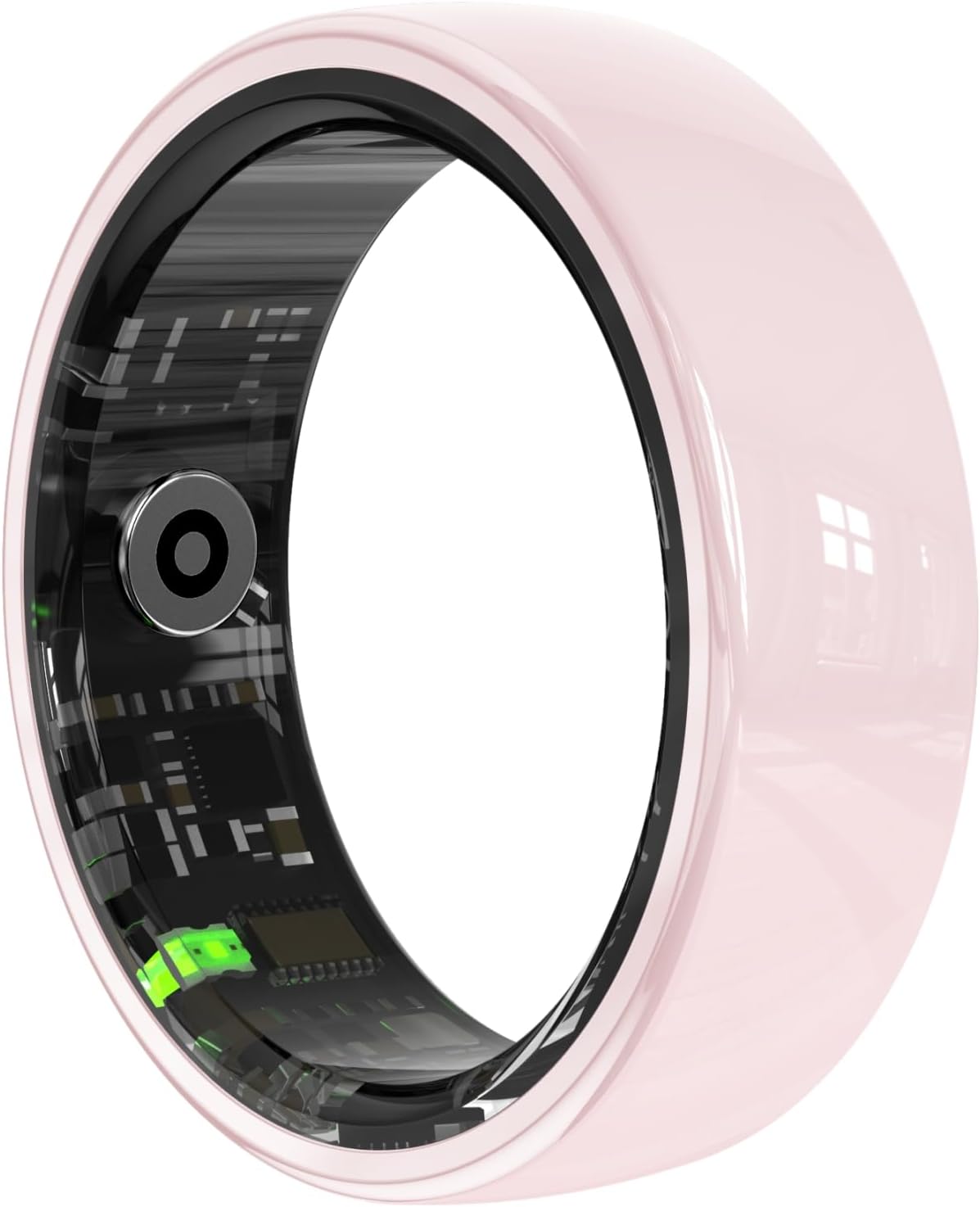 Smart Rings for Couples, Health Rings for Men & Women, 24/7 Track Heart Rate, Sleep, SpO2, Stress, HRV & Cycles, 5ATM Waterproof, iOS/Android, No Subscription, Pink, Size 6 (16.6mm)