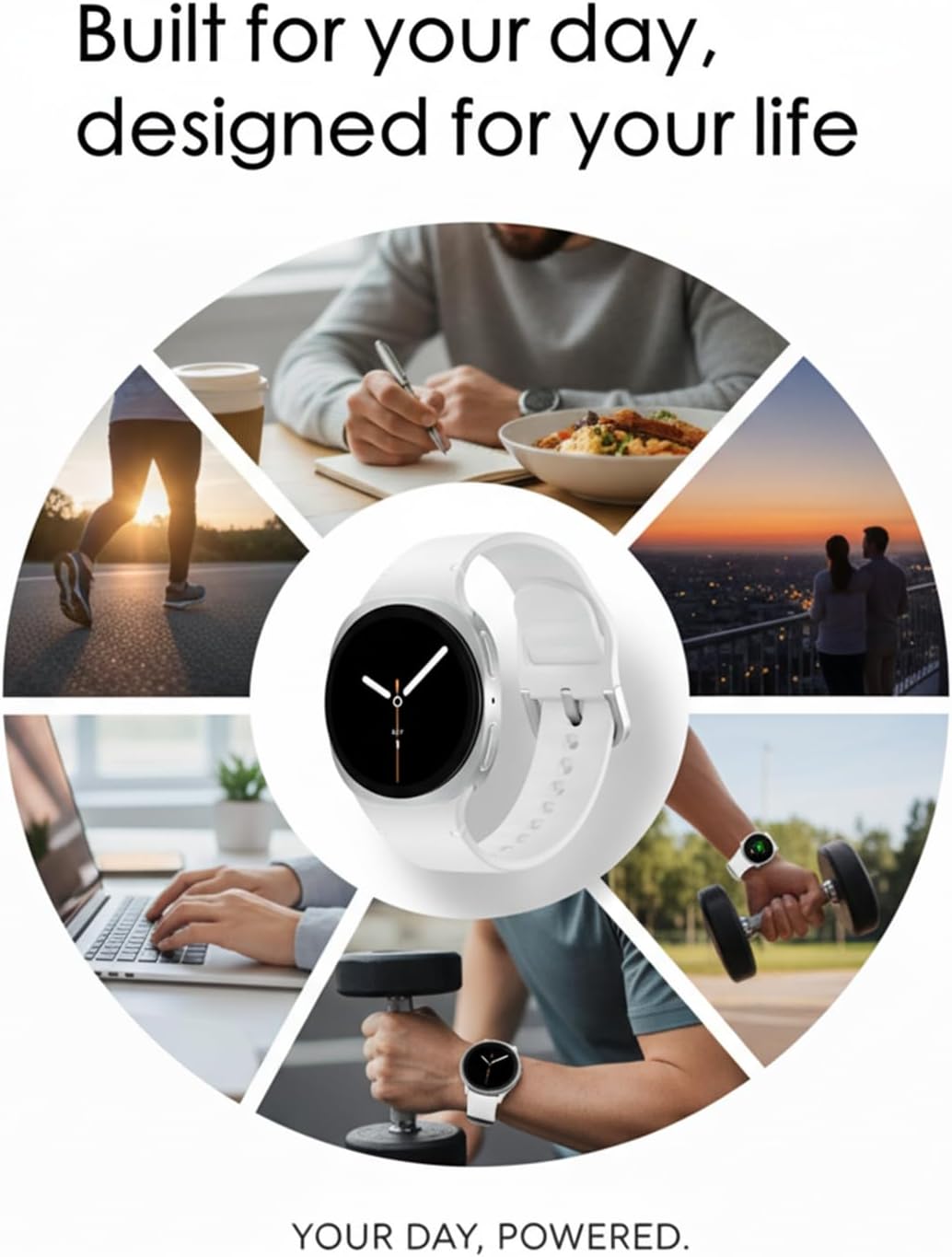 Samsung Galaxy Watch 8 (2025) Bluetooth Smartwatch, Intl Version – Fitness & Sleep Tracking,Heart Rate Monitor, Android Compatible (Not for iOS) – with Extra Hybrid Band (Silver, 44mm)