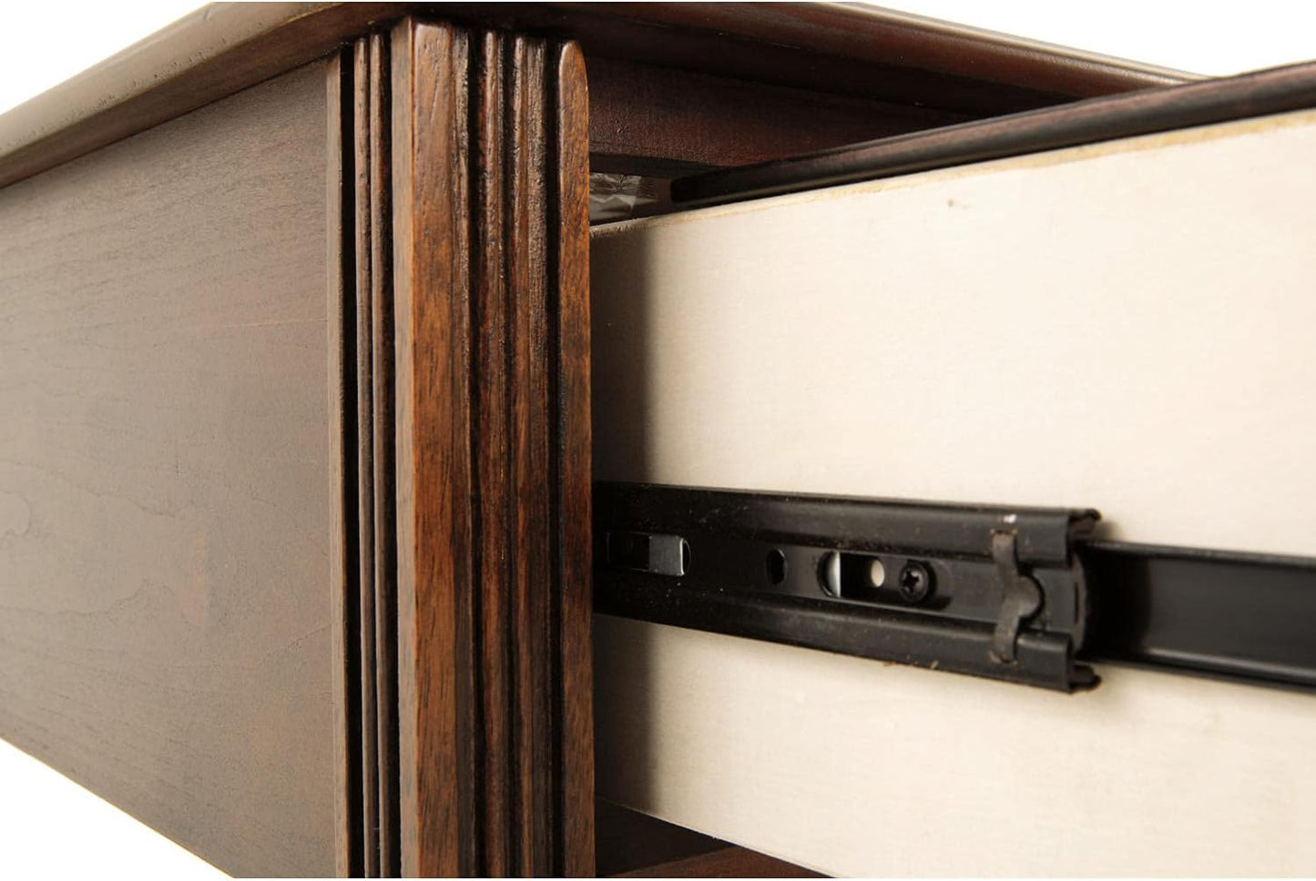Signature Design by Ashley Breegin Chair Side End Table, 1 Drawer, 1 Fixed Shelf, Veneers, Wood, 13.13" W x 22.13" D x 23" H, Brown